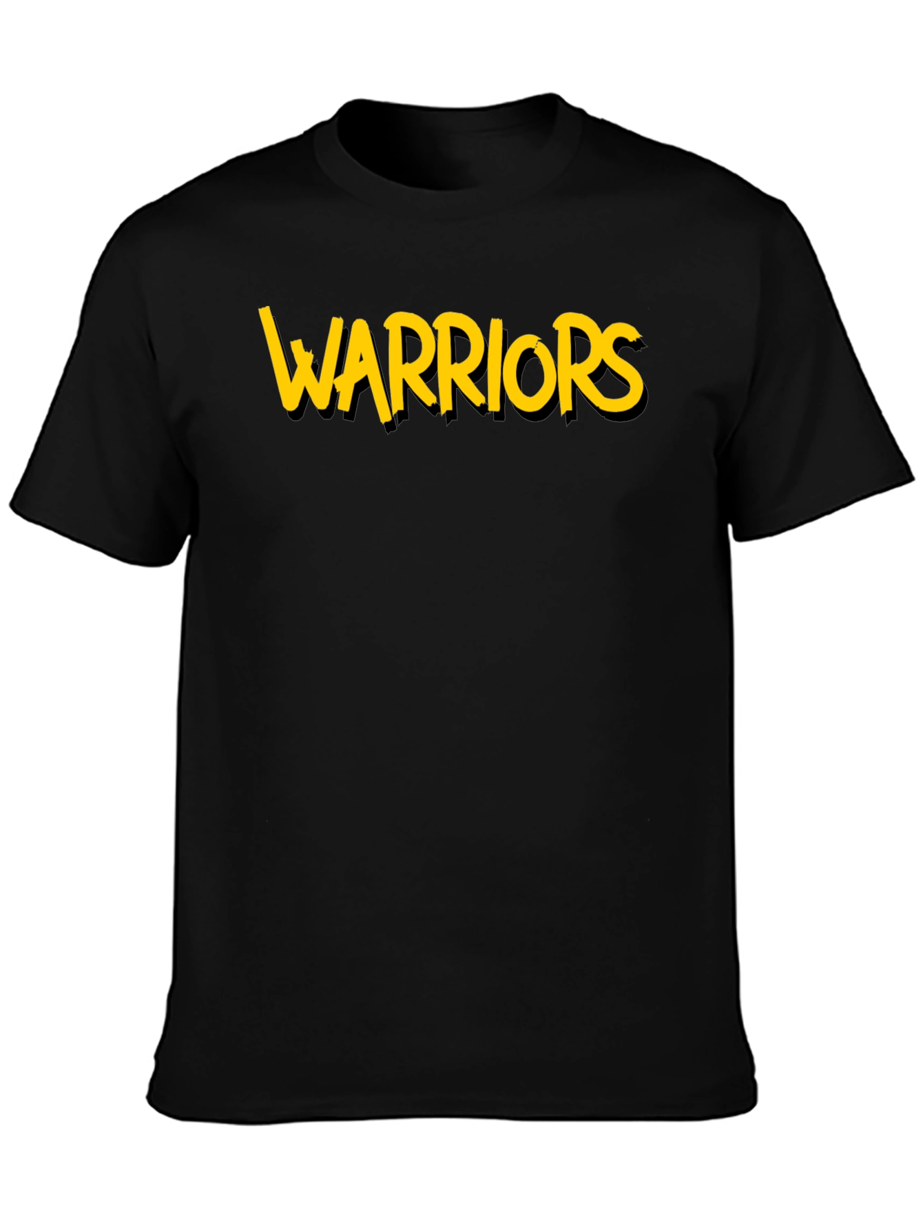 Warriors Graphic Tee - Black Cotton T-Shirt