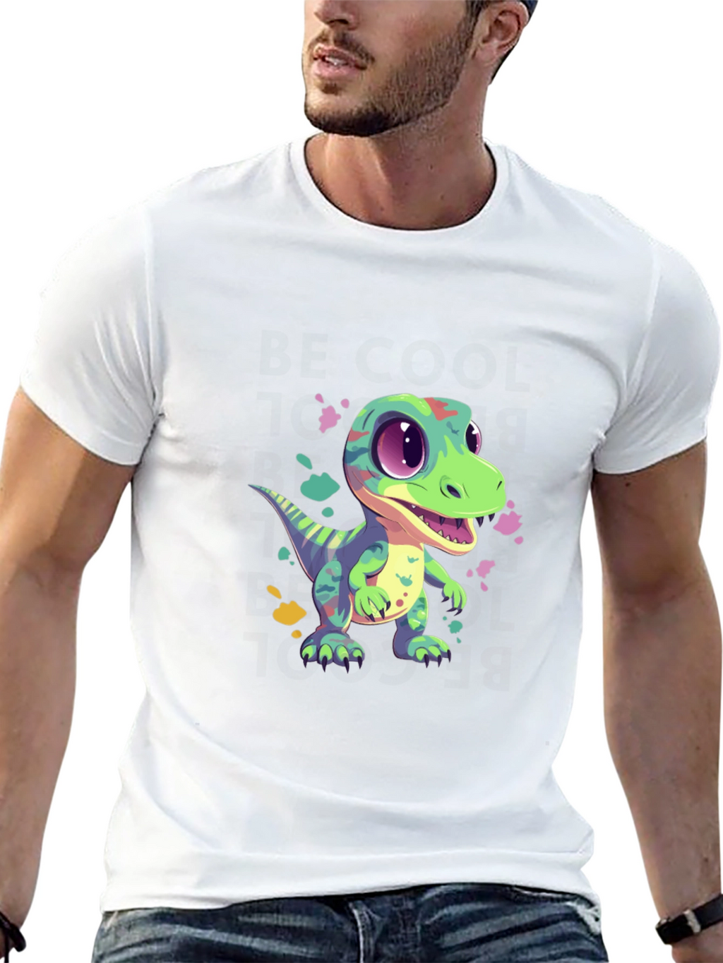 Cartoon Dinosaur Graphic Tee
