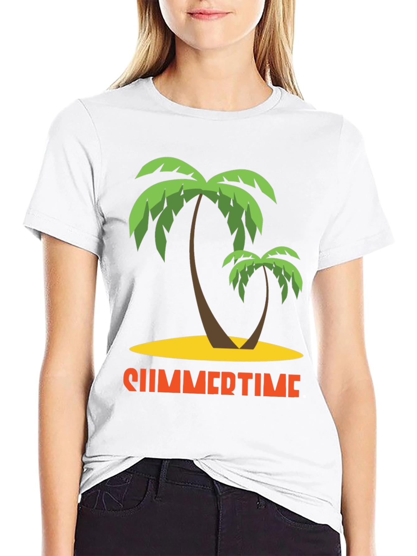 Summertime Palm Tree Graphic T-Shirt