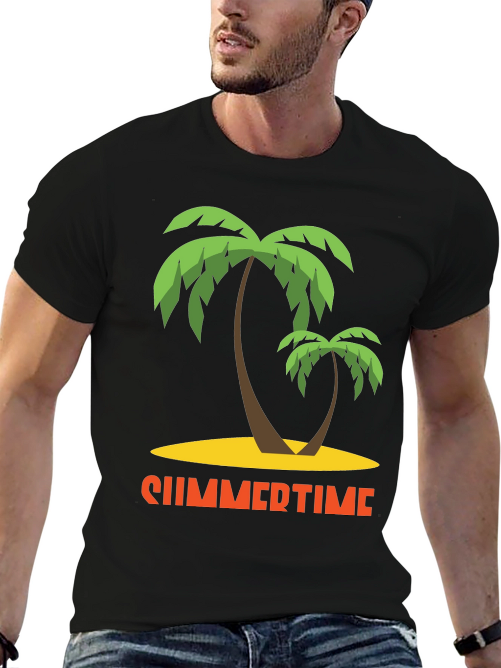 Summertime Palm Tree Graphic T-Shirt
