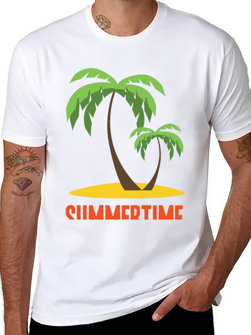 Summertime Palm Tree Graphic T-Shirt