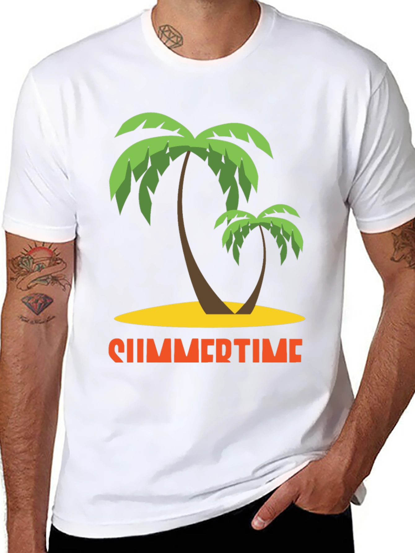Summertime Palm Tree Graphic T-Shirt