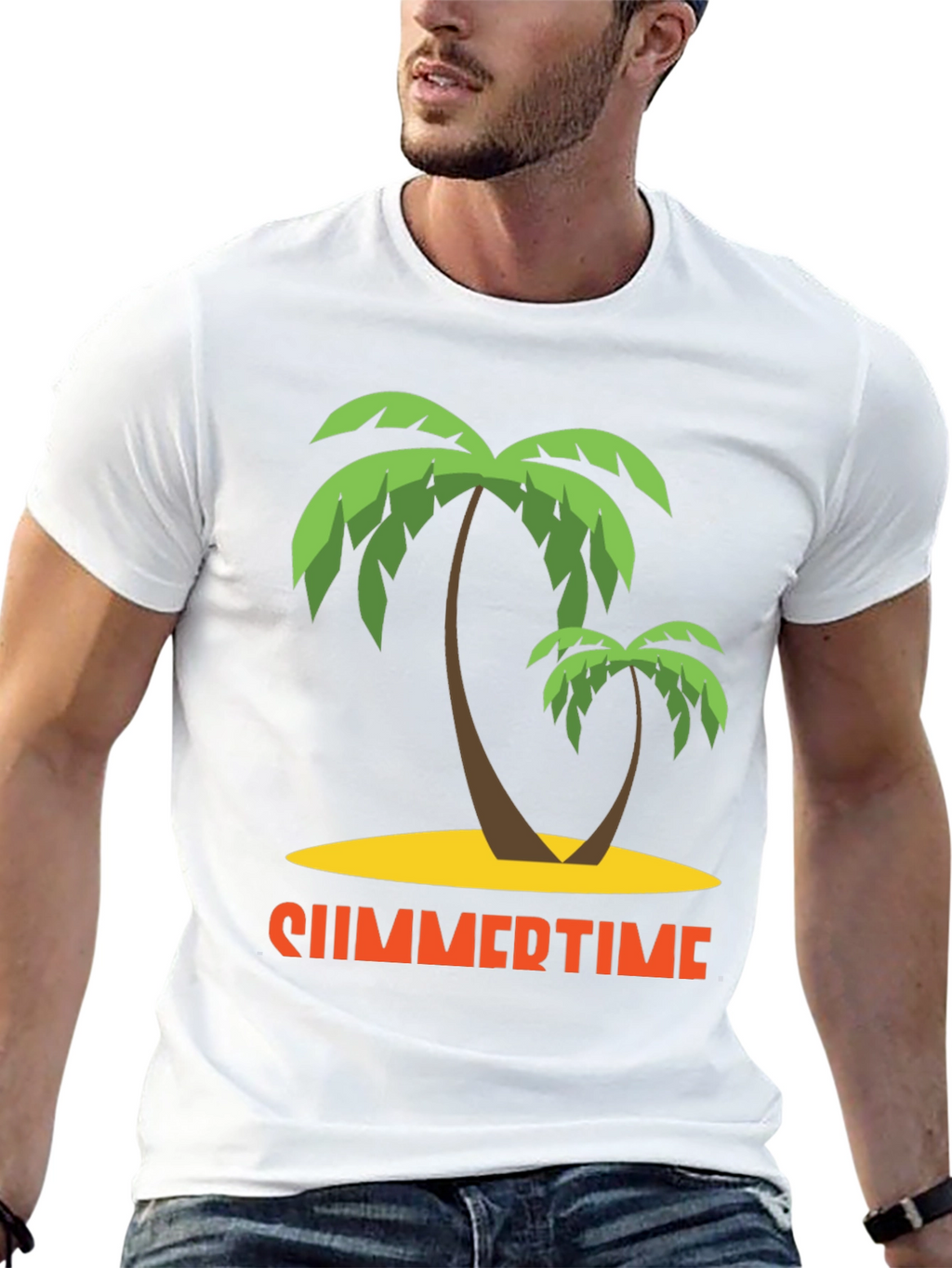 Summertime Palm Tree Graphic T-Shirt
