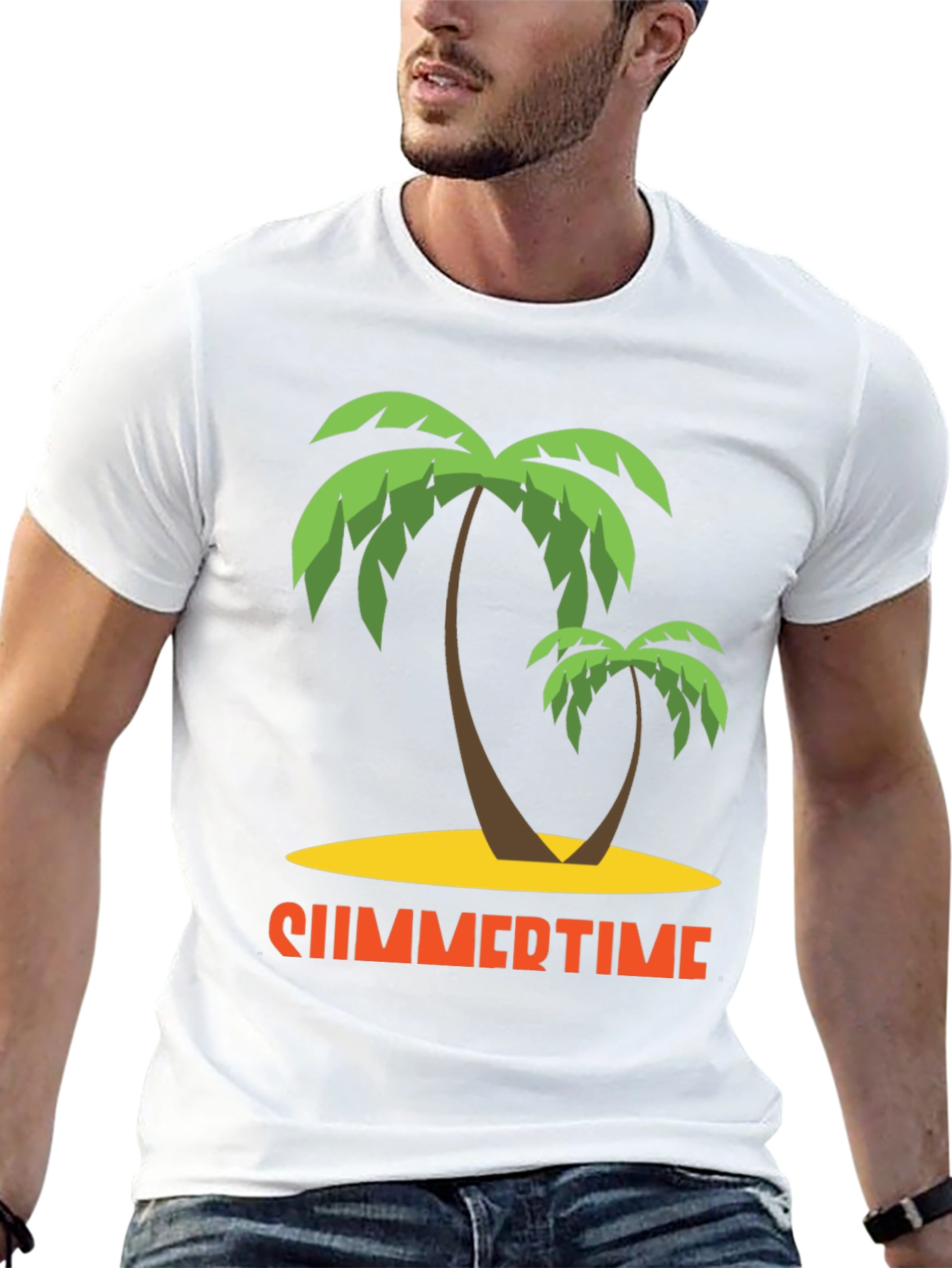 Summertime Palm Tree Graphic T-Shirt
