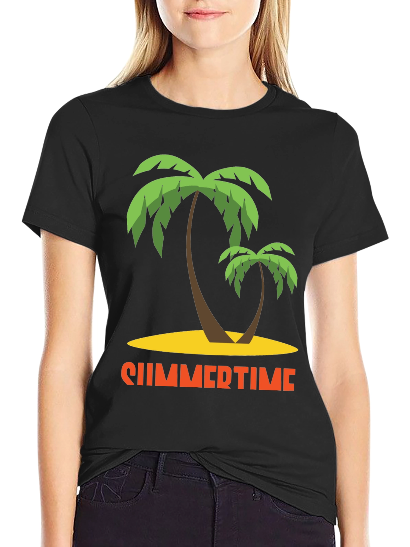 Summertime Palm Tree Graphic T-Shirt