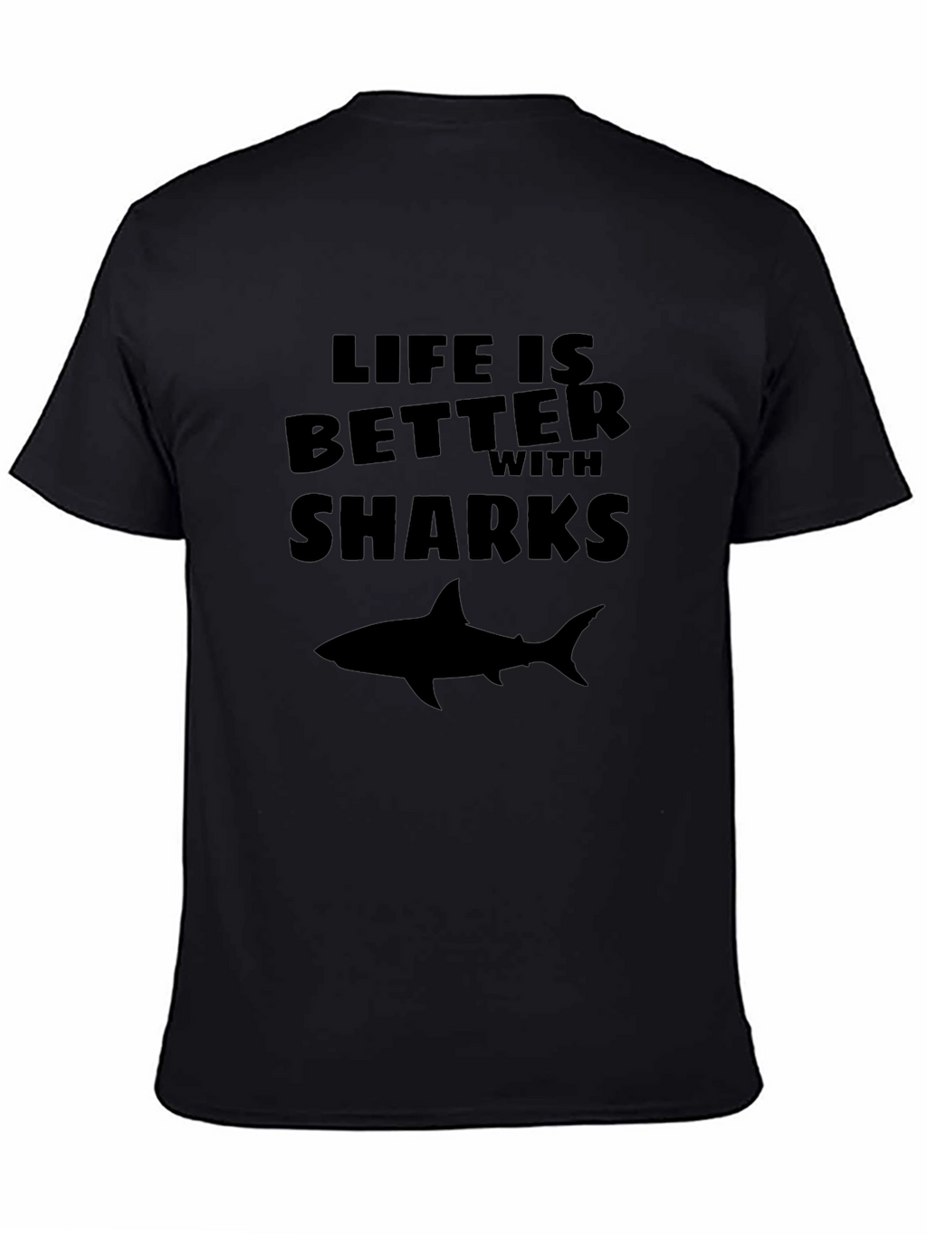 Life is Better with Sharks Black Graphic Tee