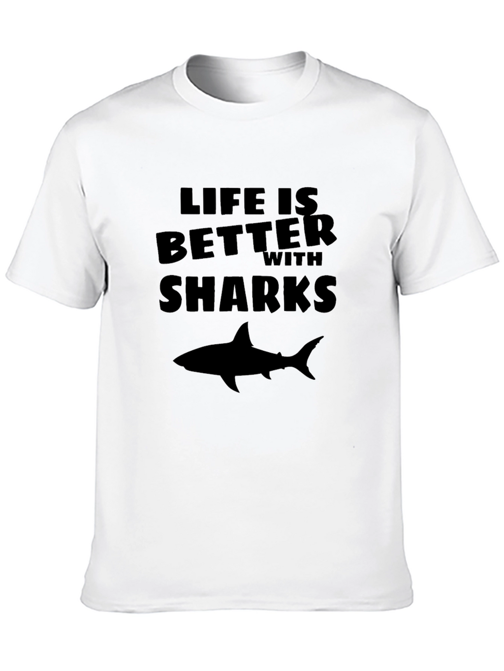 Life is Better with Sharks Black Graphic Tee