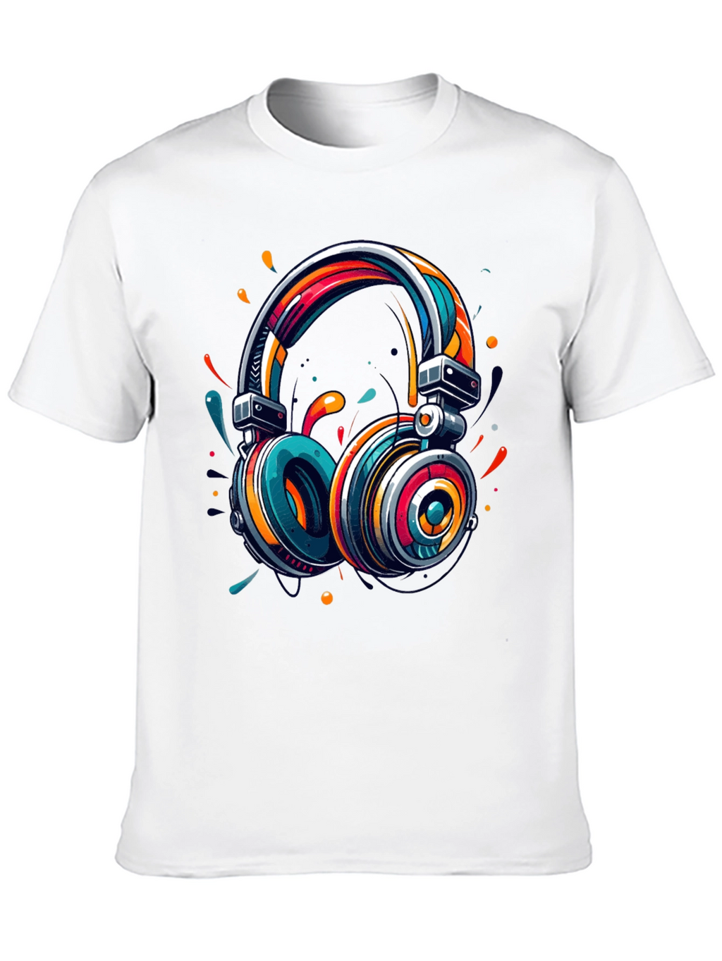 Vibrant Headphones Graphic T-Shirt