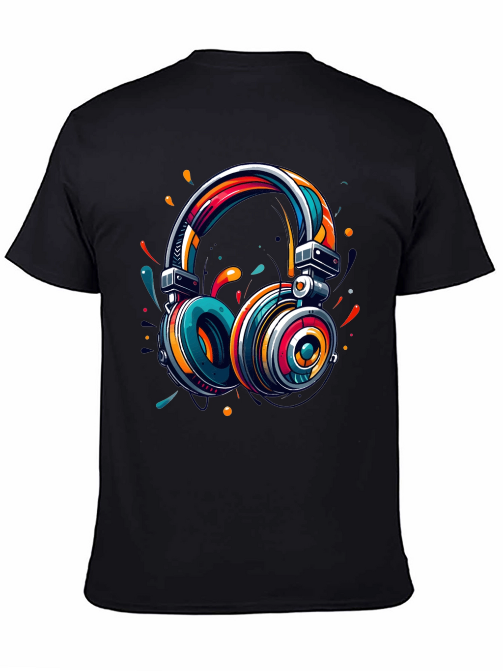 Vibrant Headphones Graphic T-Shirt