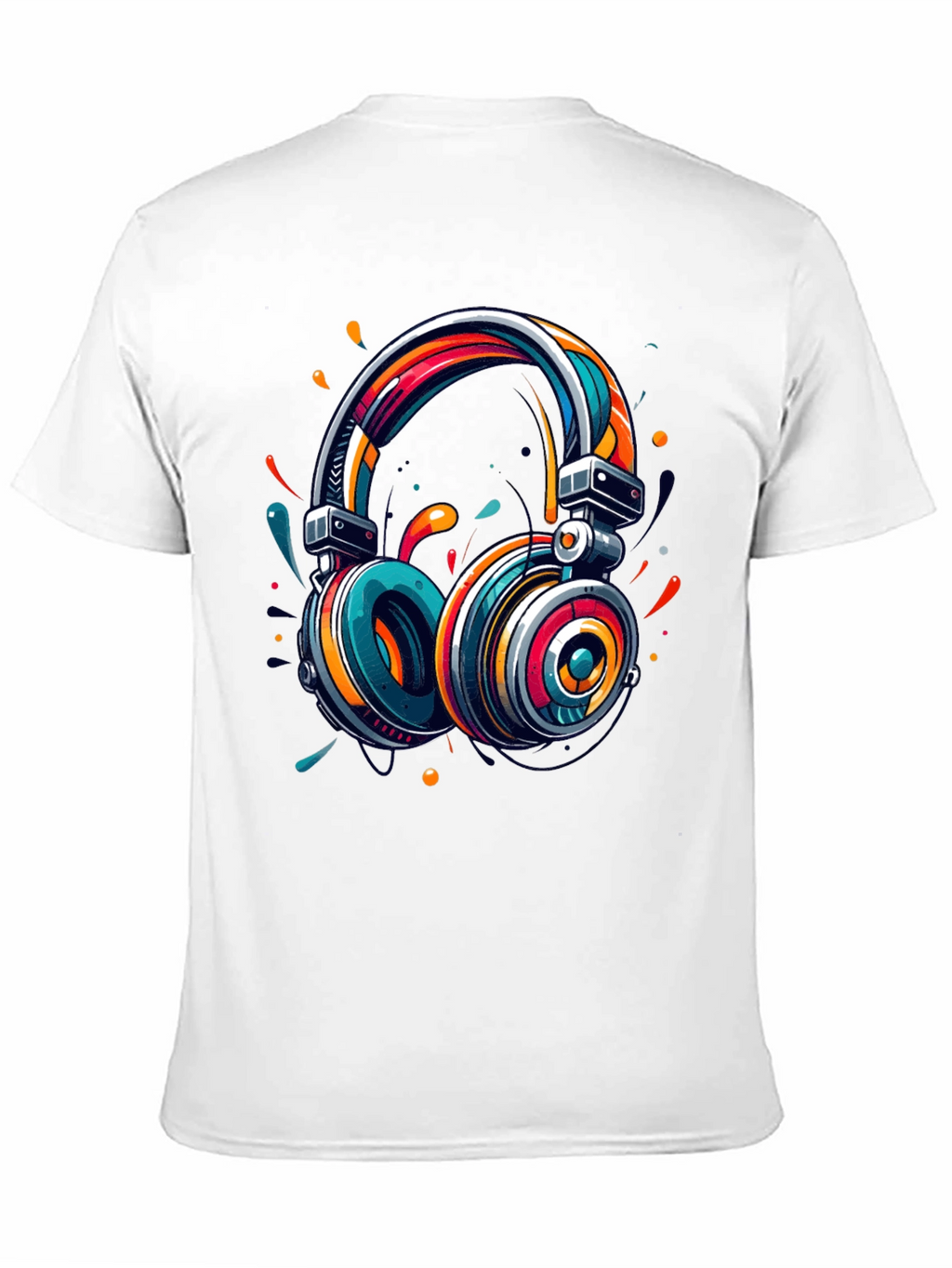 Vibrant Headphones Graphic T-Shirt