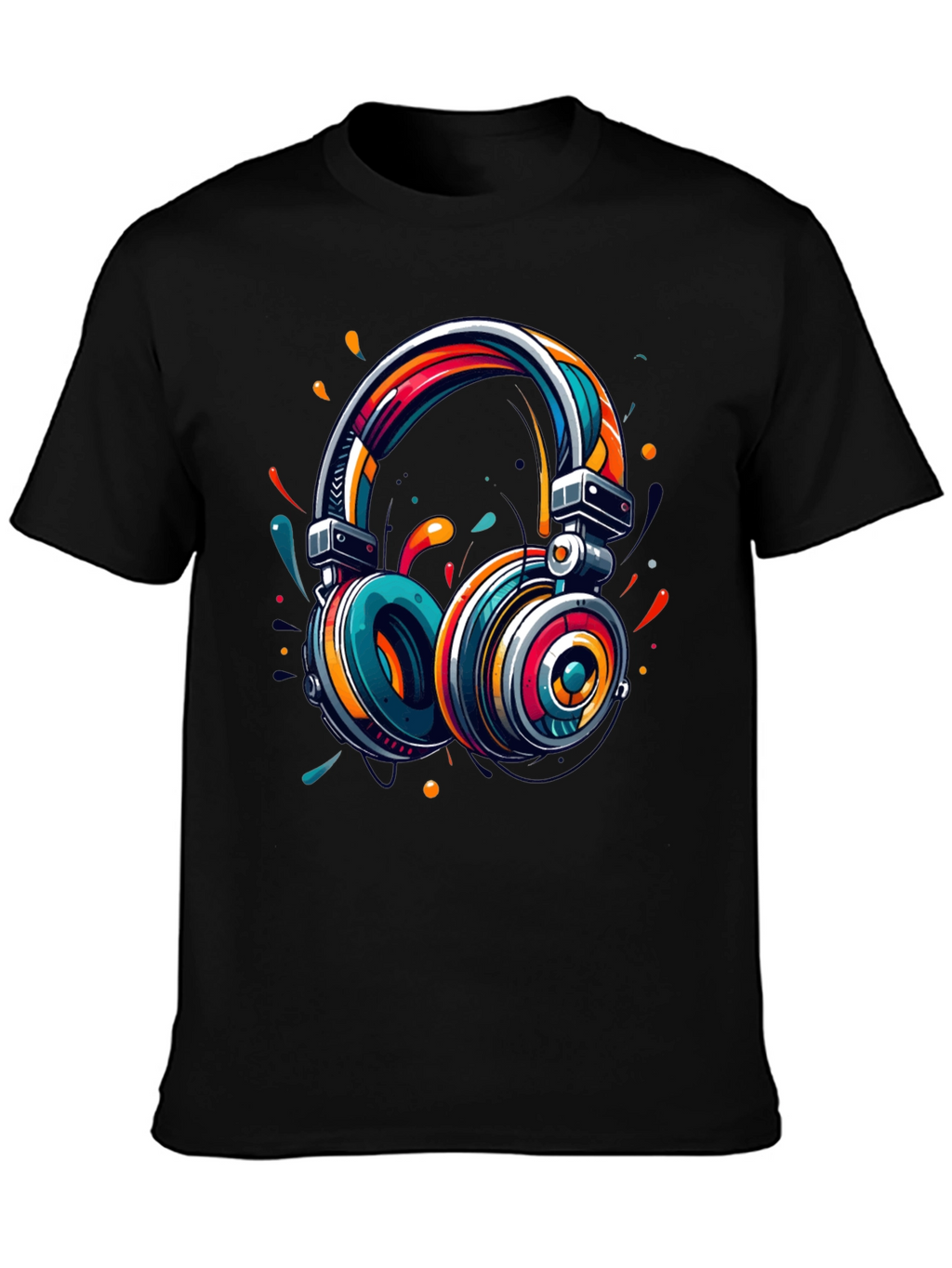 Vibrant Headphones Graphic T-Shirt