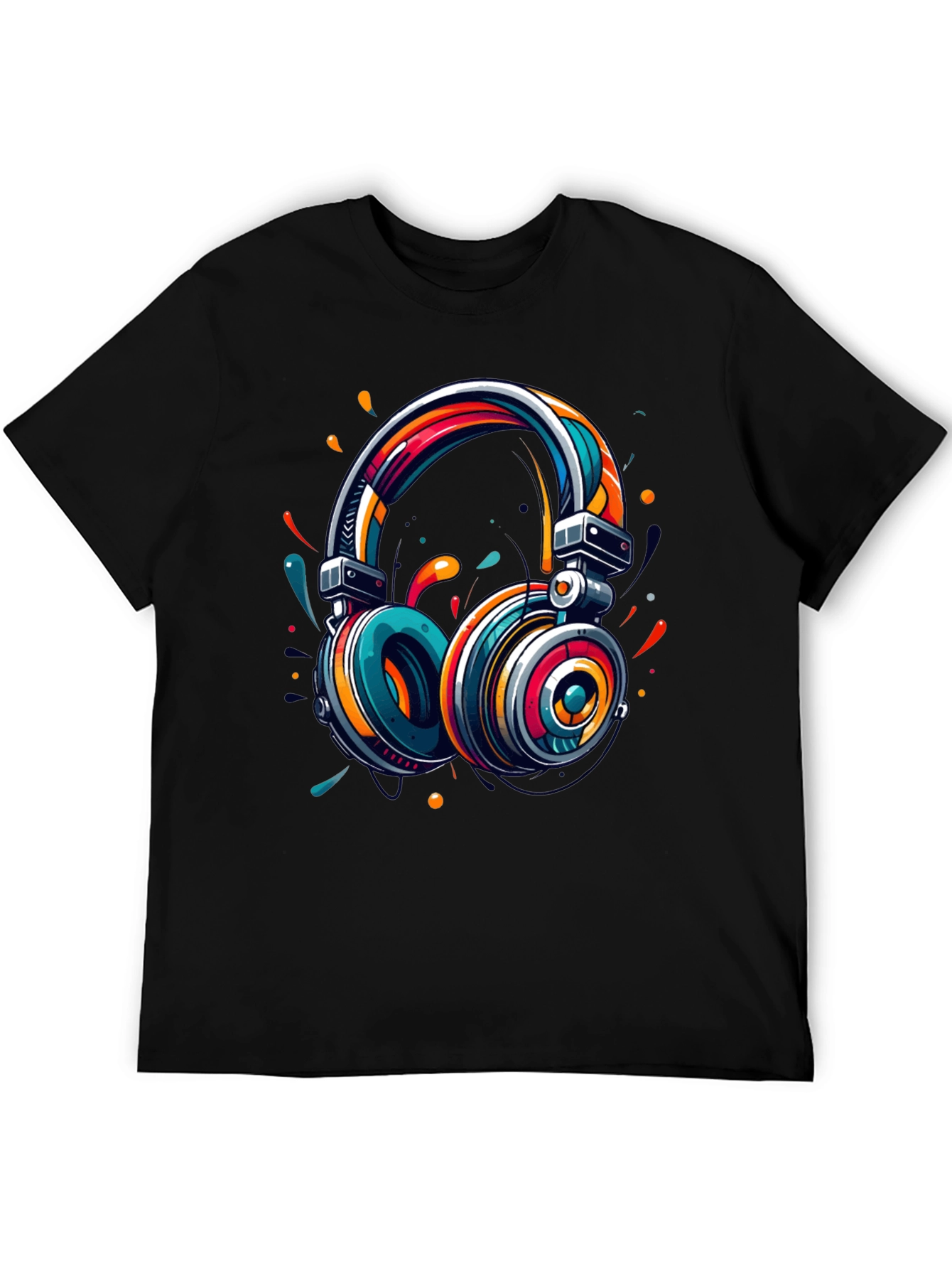 Vibrant Headphones Graphic T-Shirt