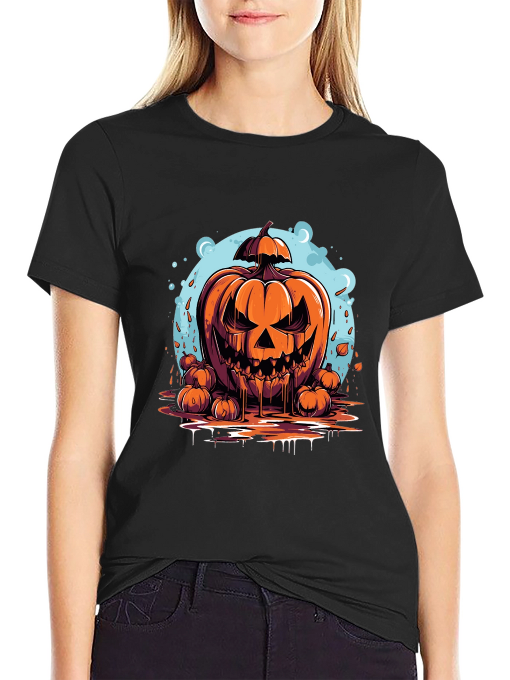 Spooky Pumpkin Graphic Tee - Halloween Edition