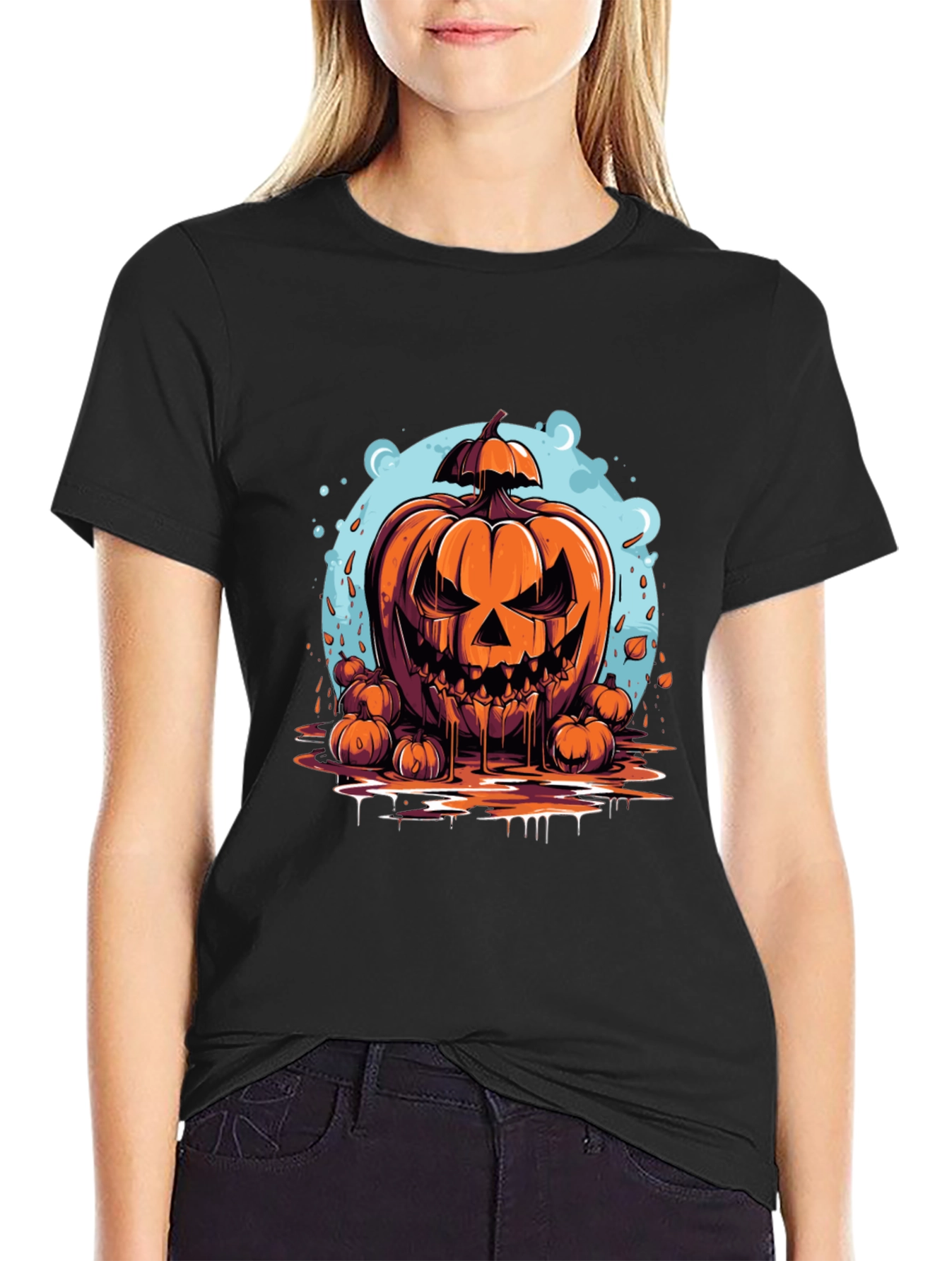 Spooky Pumpkin Graphic Tee - Halloween Edition