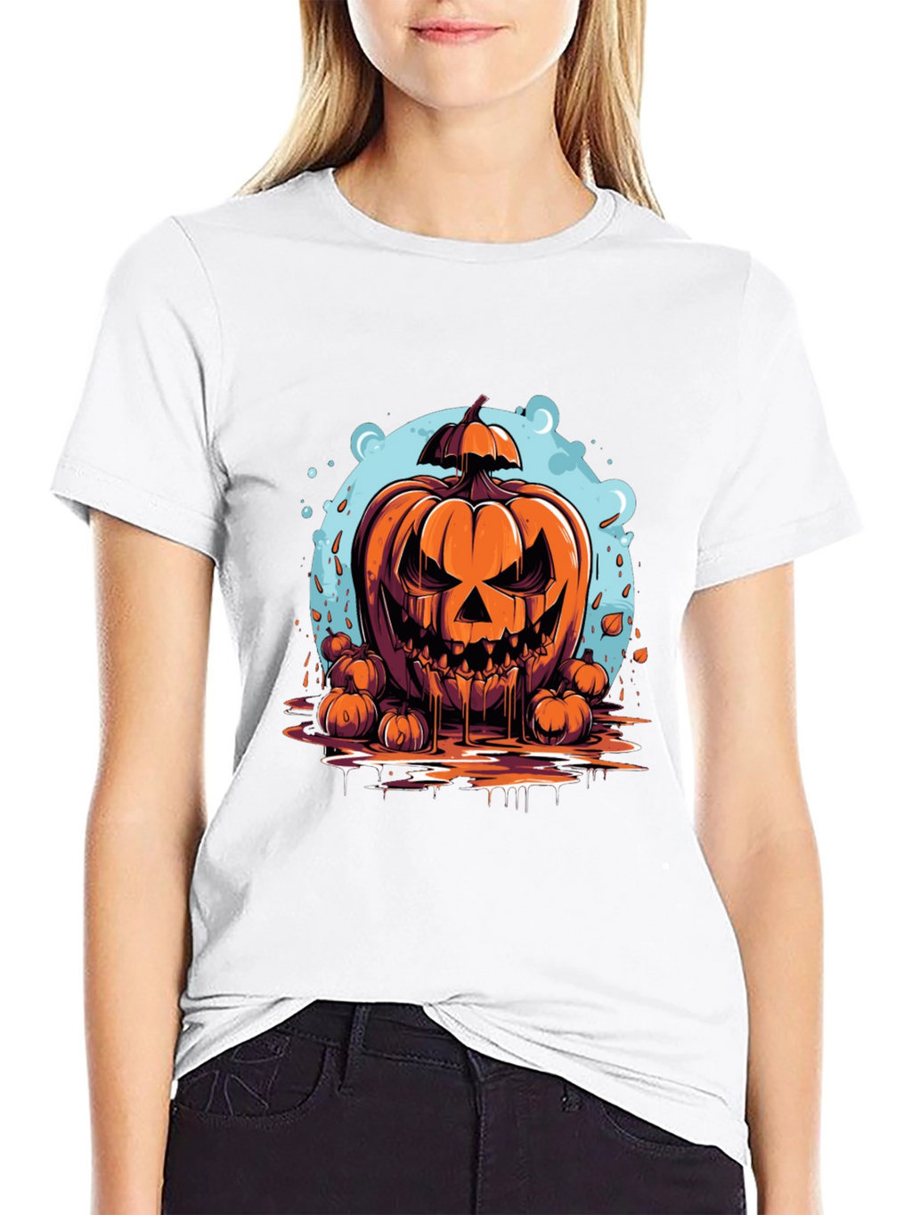 Spooky Pumpkin Graphic Tee - Halloween Edition