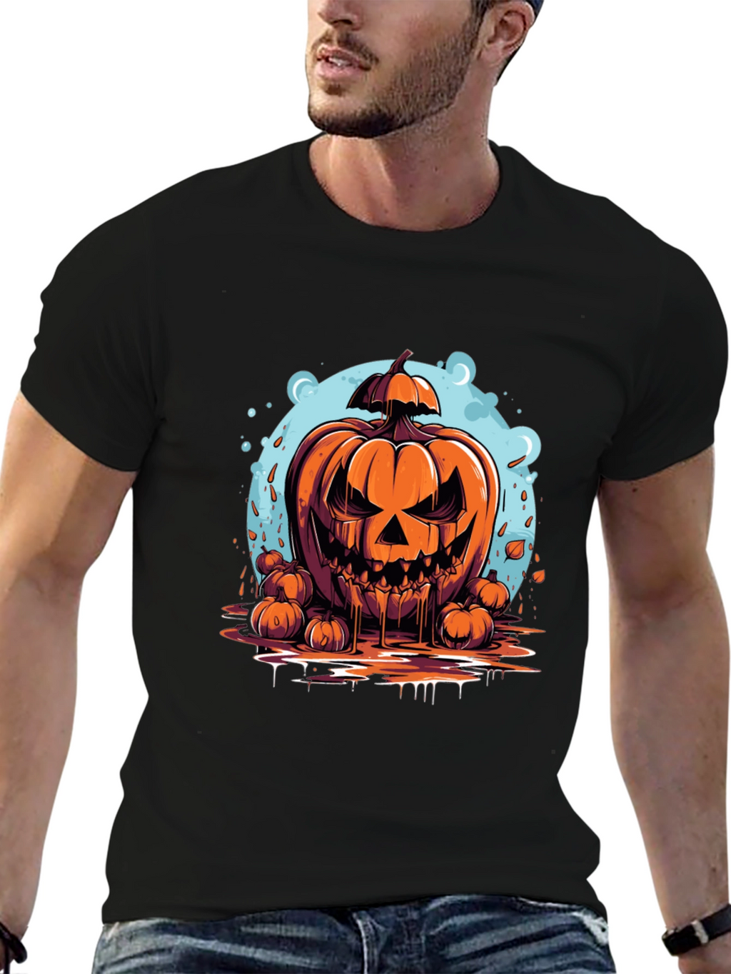 Spooky Pumpkin Graphic Tee - Halloween Edition
