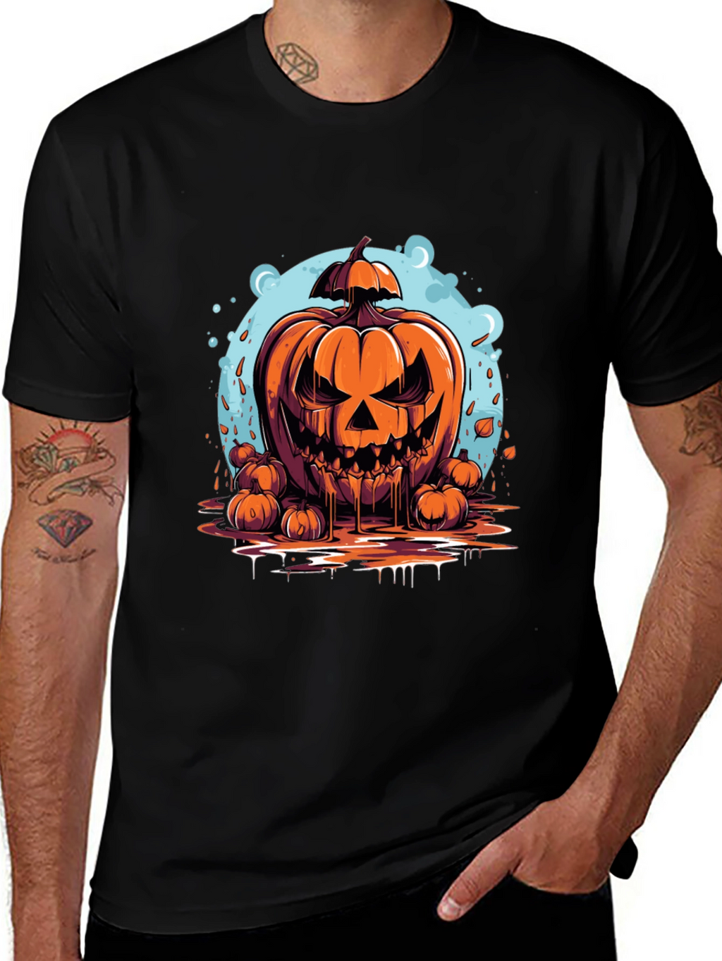 Spooky Pumpkin Graphic Tee - Halloween Edition