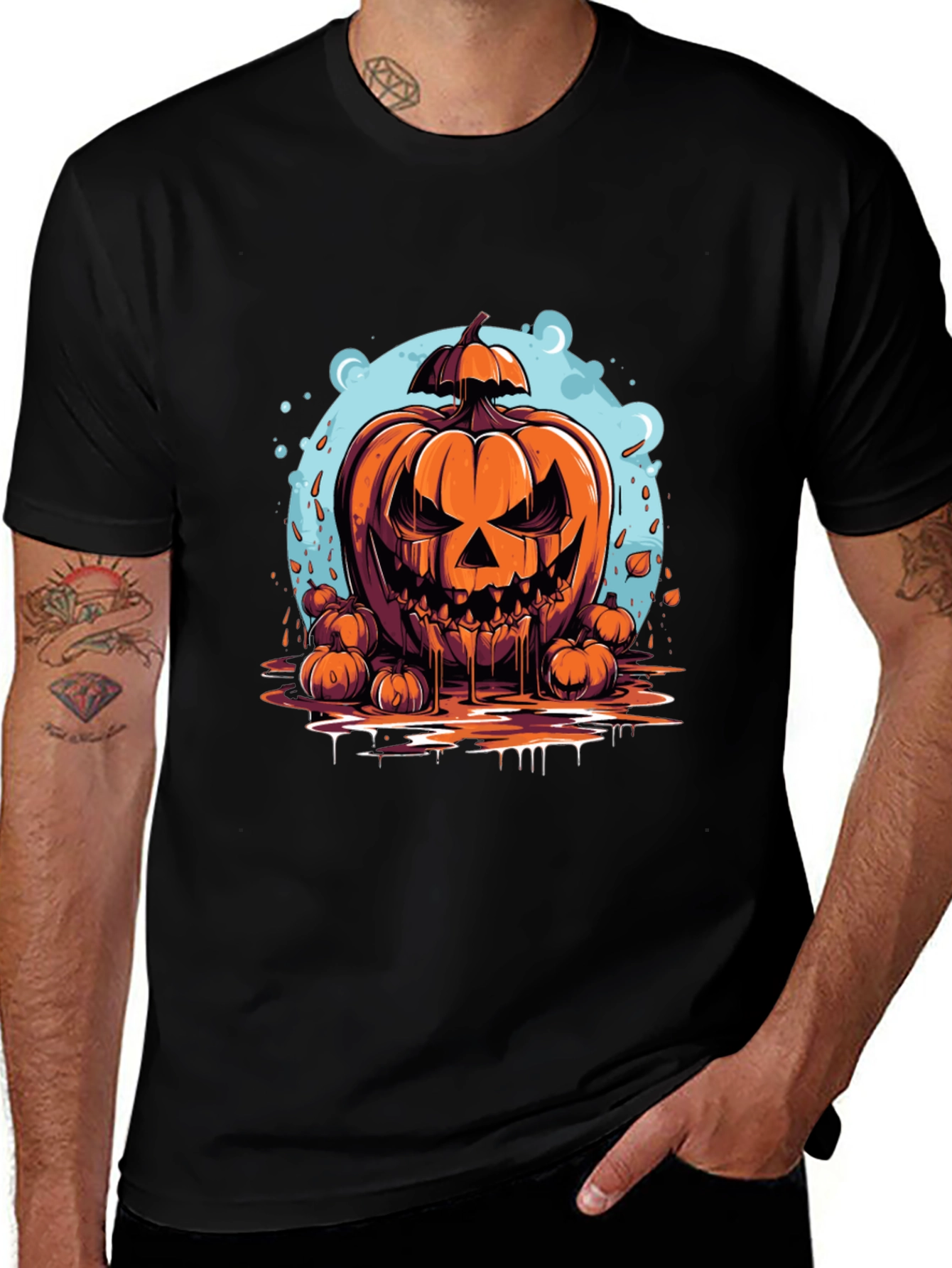 Spooky Pumpkin Graphic Tee - Halloween Edition