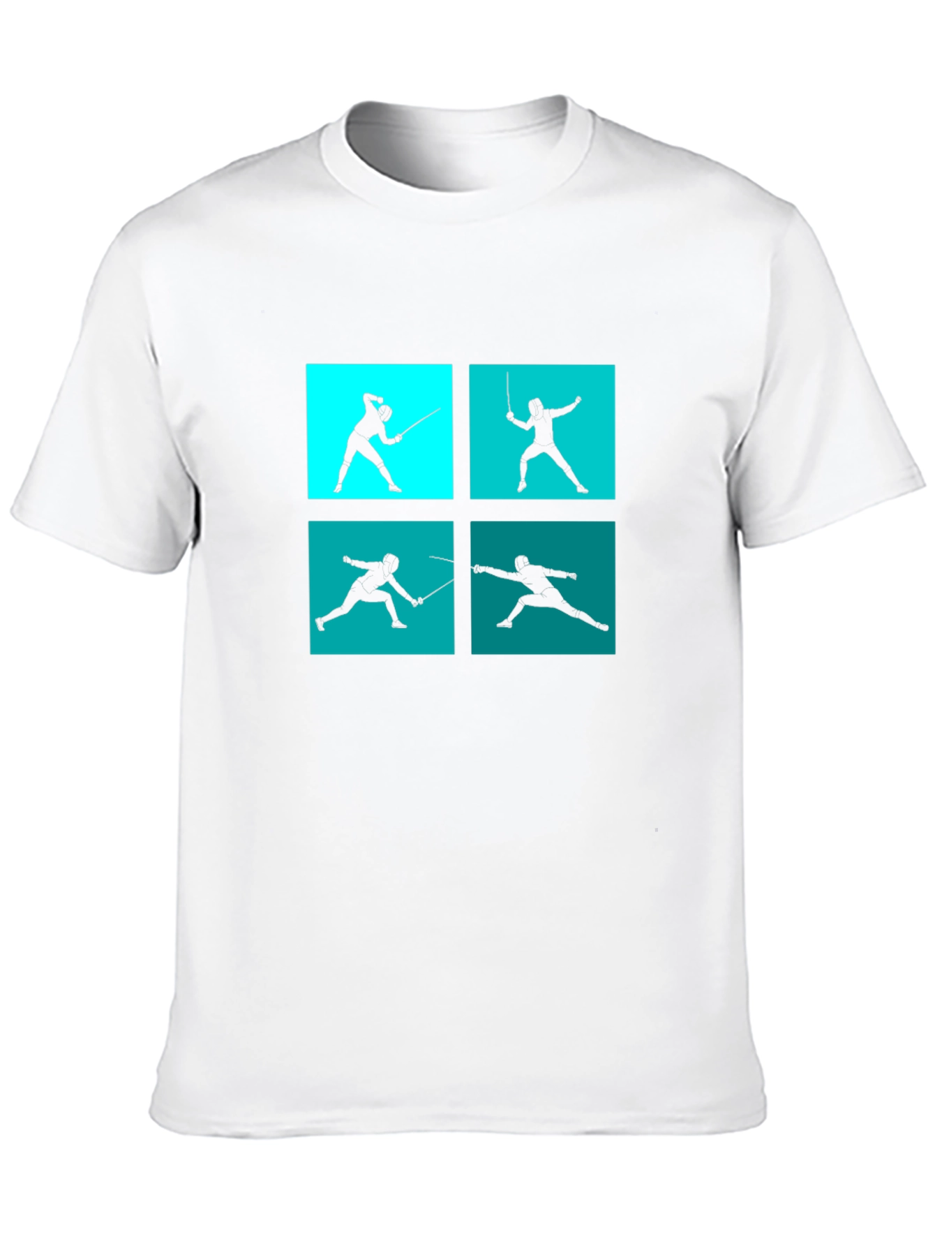 Fencing Silhouette Graphic Tee - Black Cotton Blend