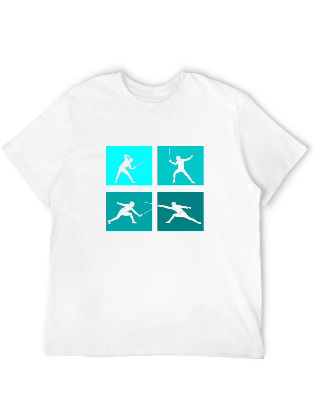 Fencing Silhouette Graphic Tee - Black Cotton Blend