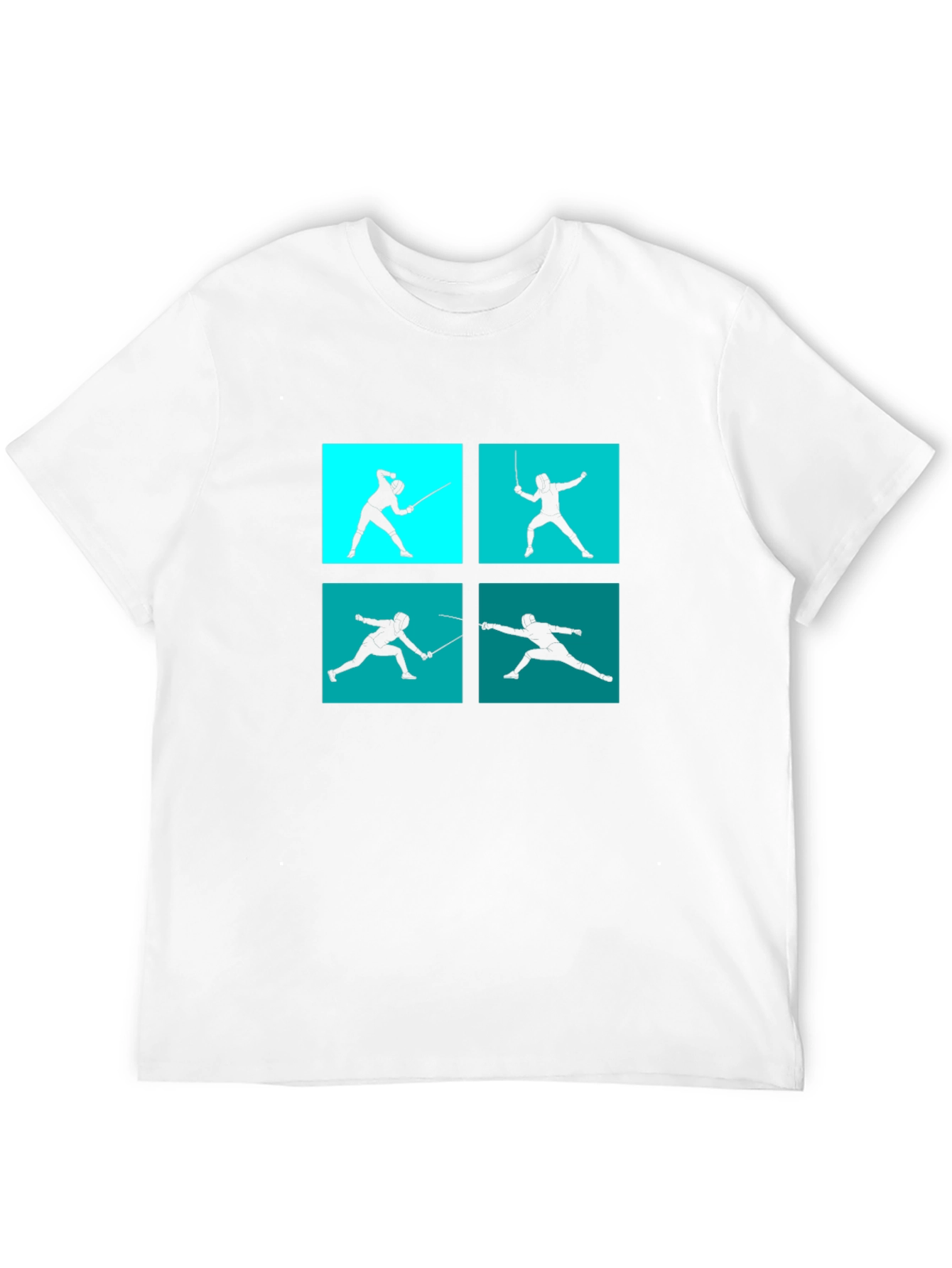 Fencing Silhouette Graphic Tee - Black Cotton Blend