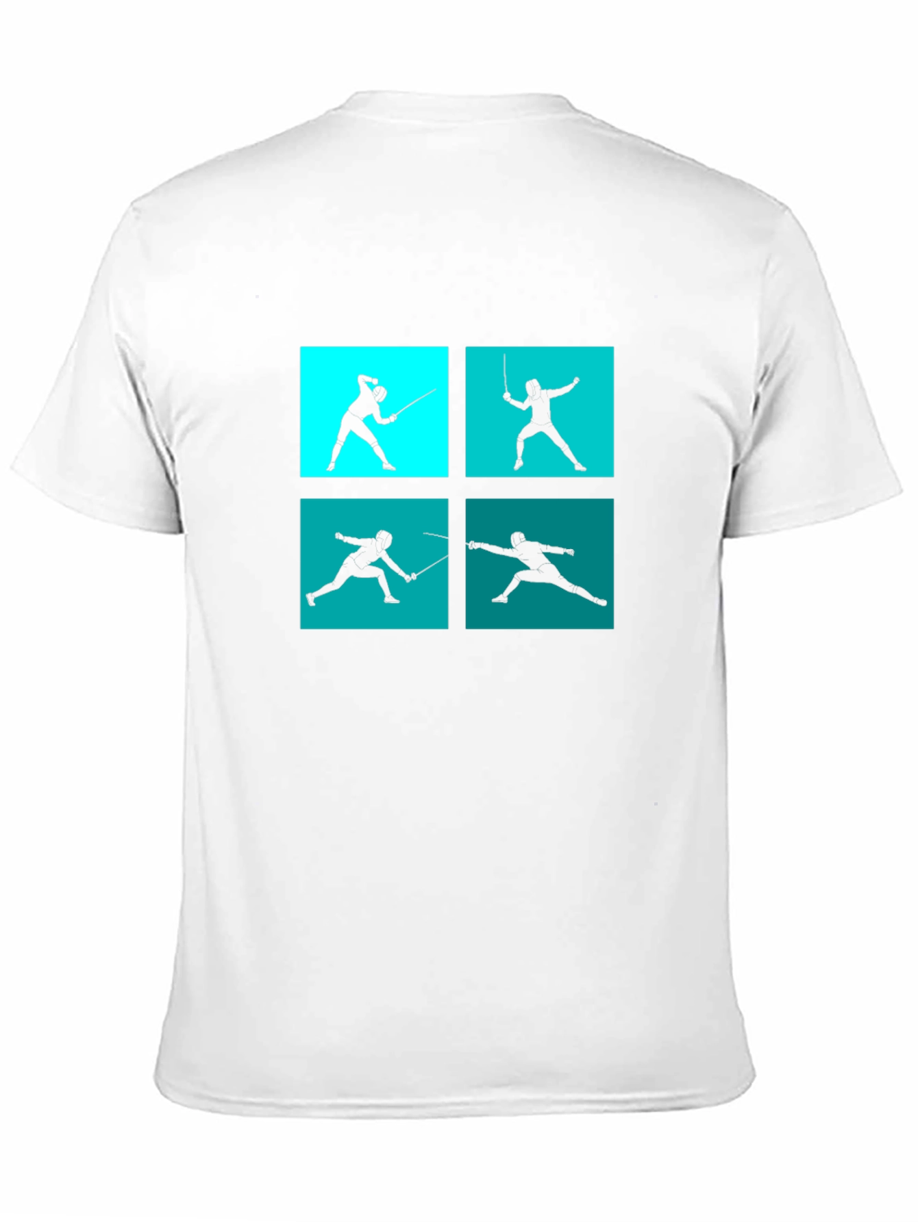 Fencing Silhouette Graphic Tee - Black Cotton Blend