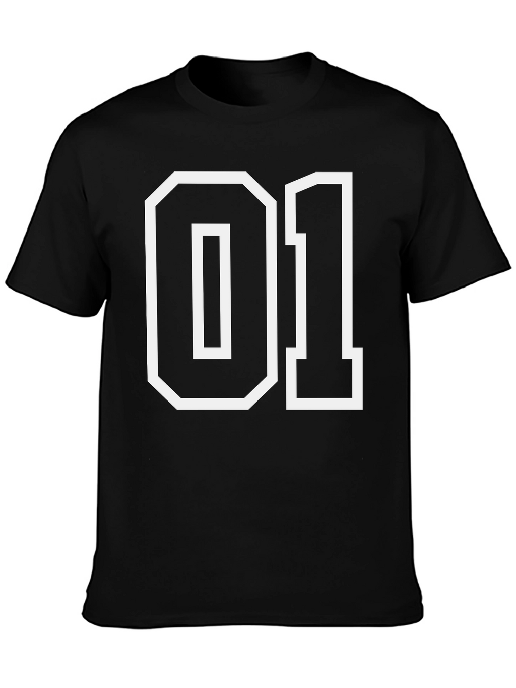 Black 01 Graphic Tee - Bold Number Design