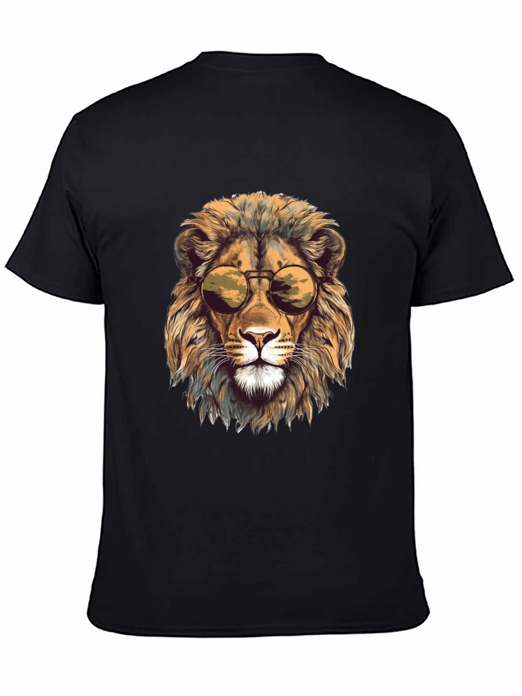Lion Head Graphic Tee - Cool Sunglasses Design