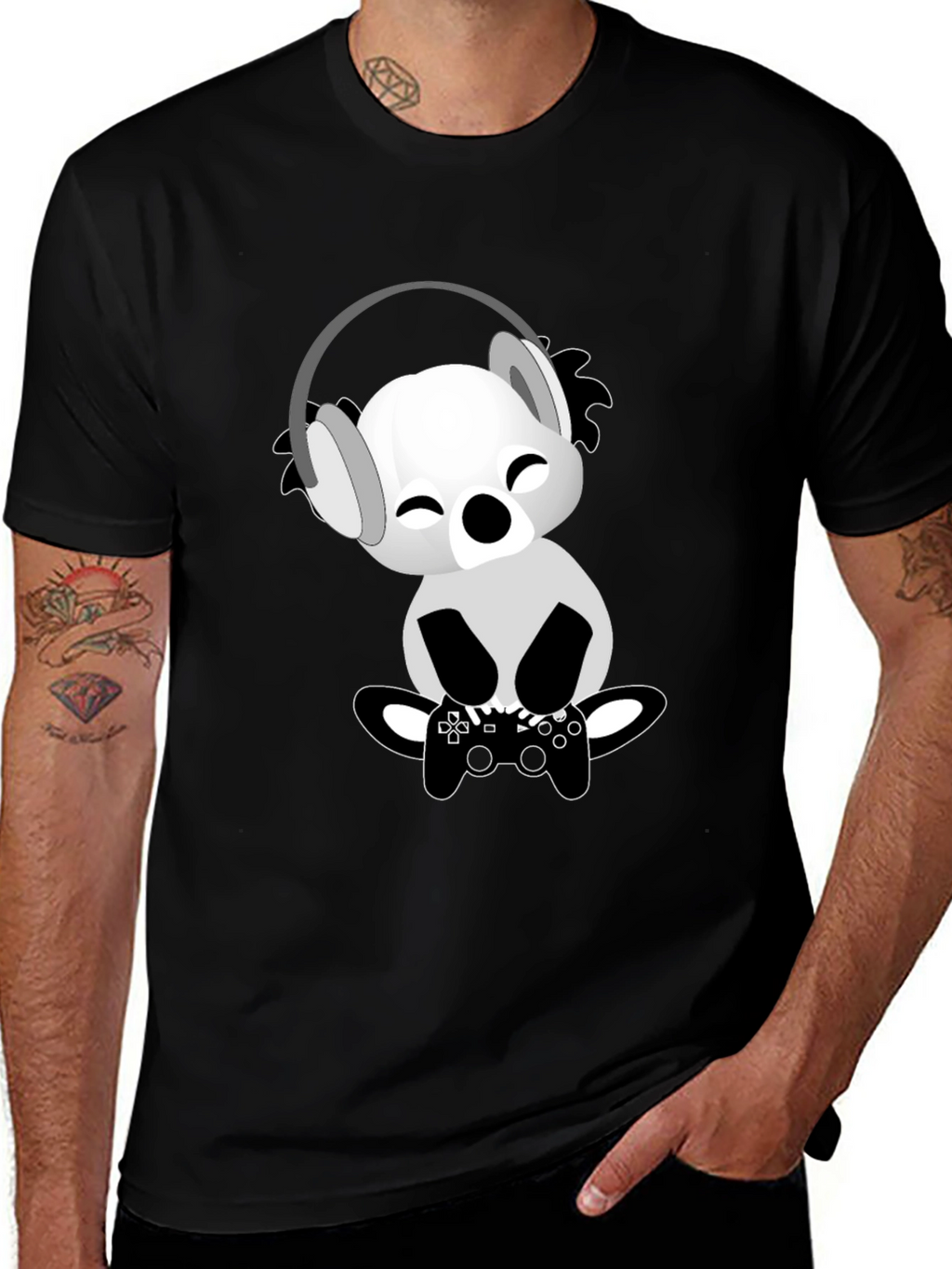 Gamer Koala T-Shirt - Playful Design Comfortable Fit