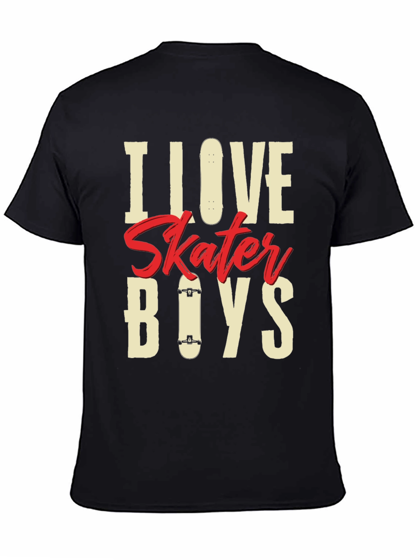 I Love Skater Boys Graphic Tee - Cool Skateboard Design