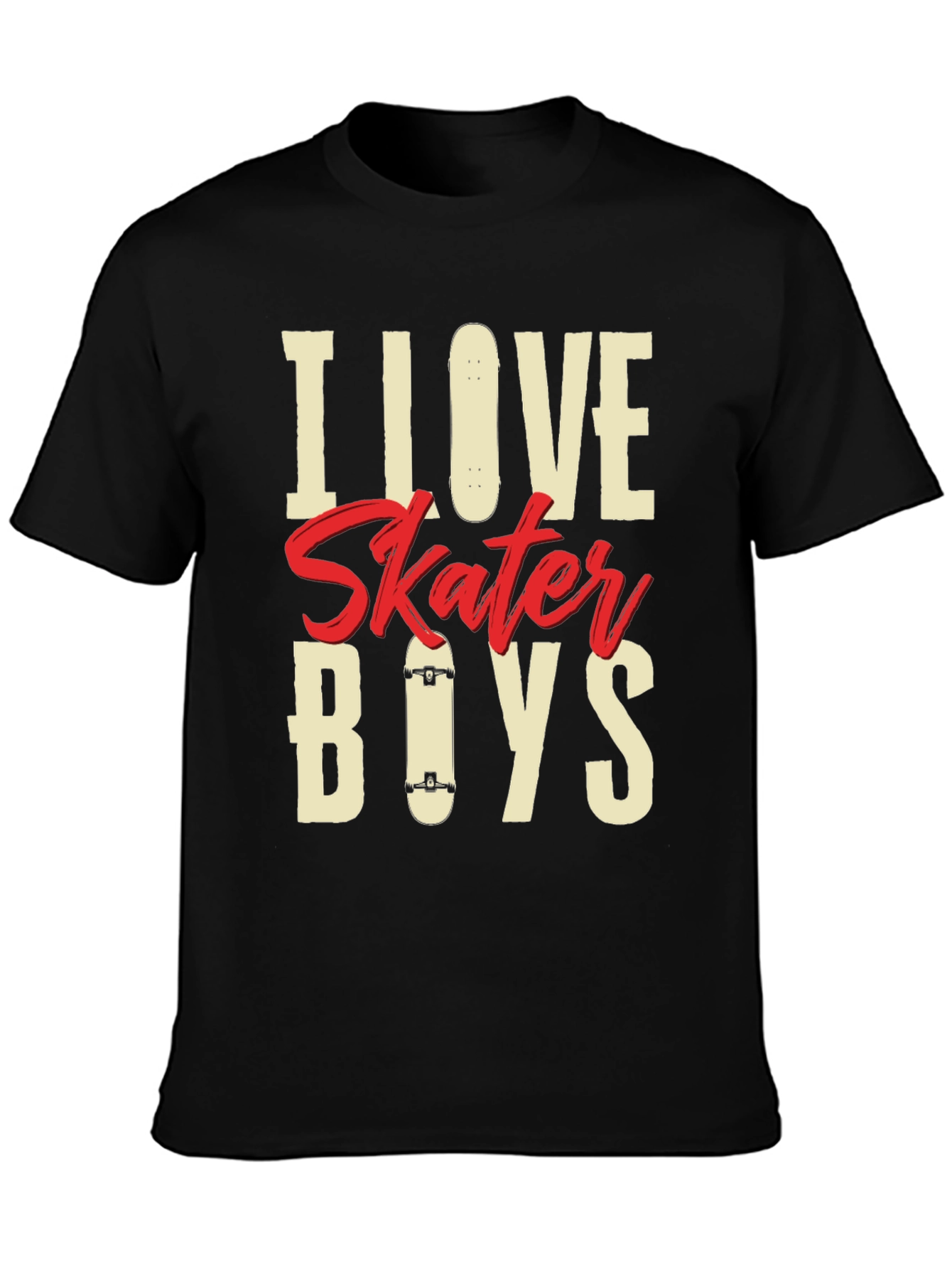 I Love Skater Boys Graphic Tee - Cool Skateboard Design