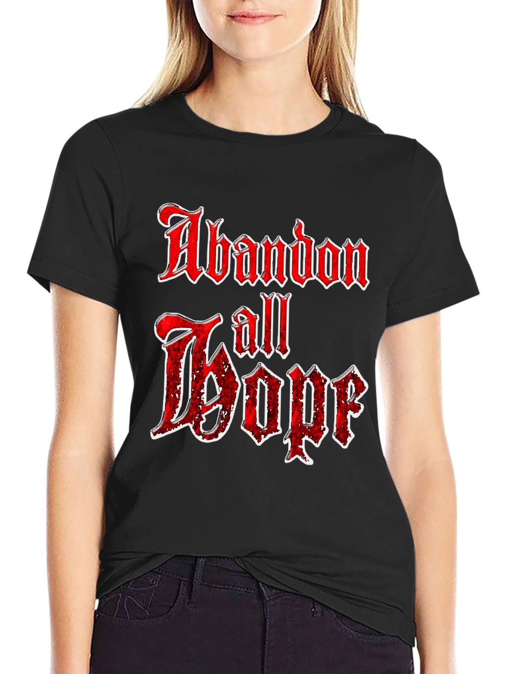 Abandon All Hope Graphic Tee - Black T-Shirt