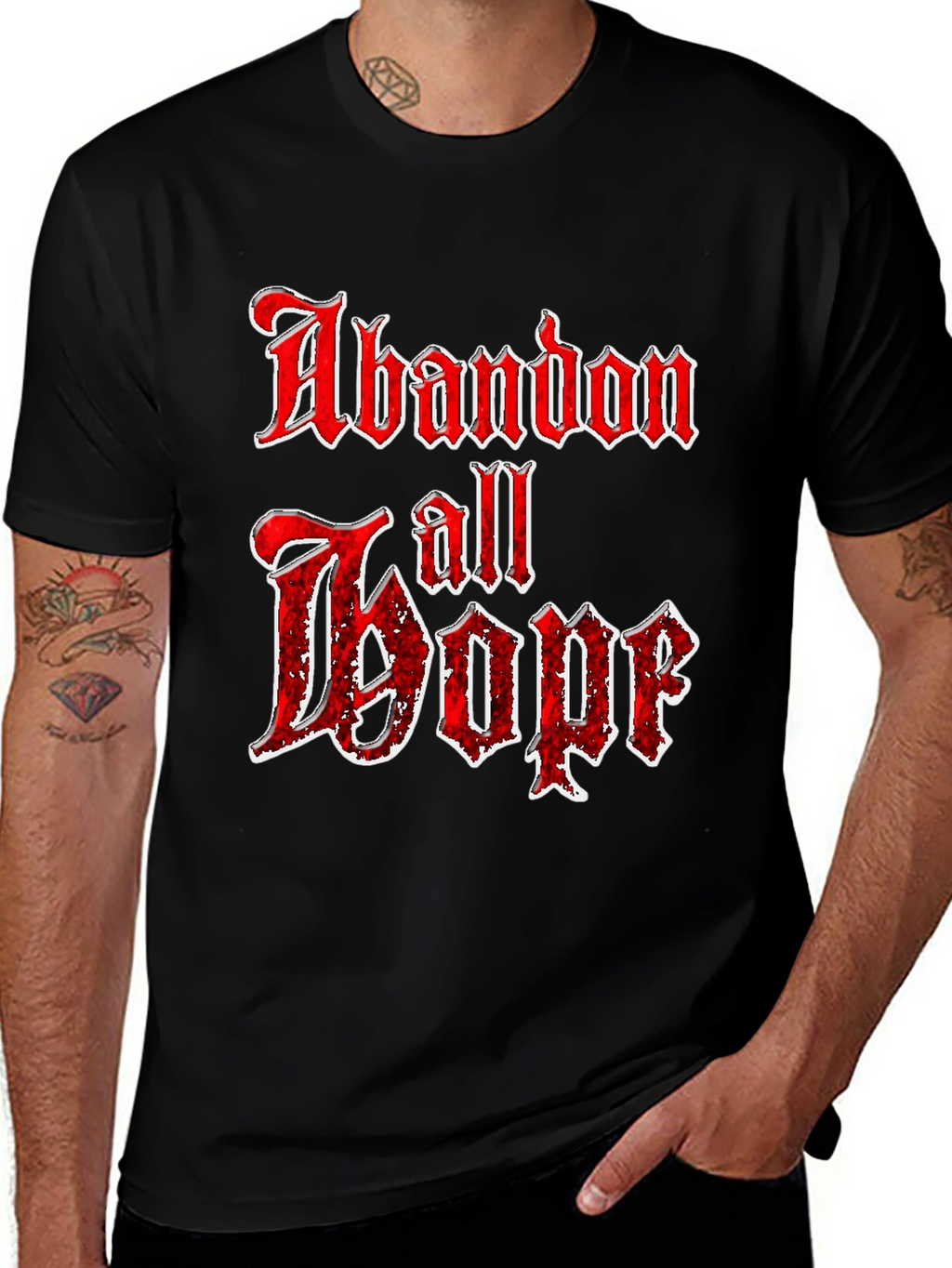 Abandon All Hope Graphic Tee - Black T-Shirt