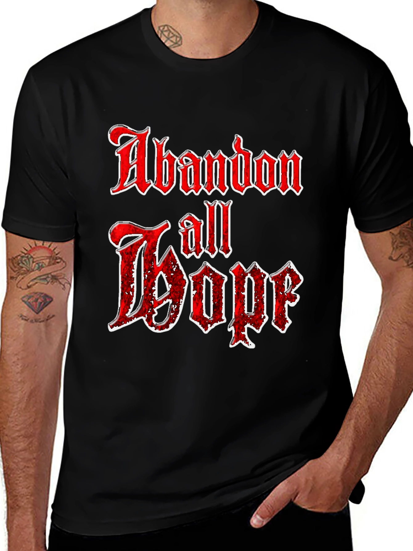 Abandon All Hope Graphic Tee - Black T-Shirt