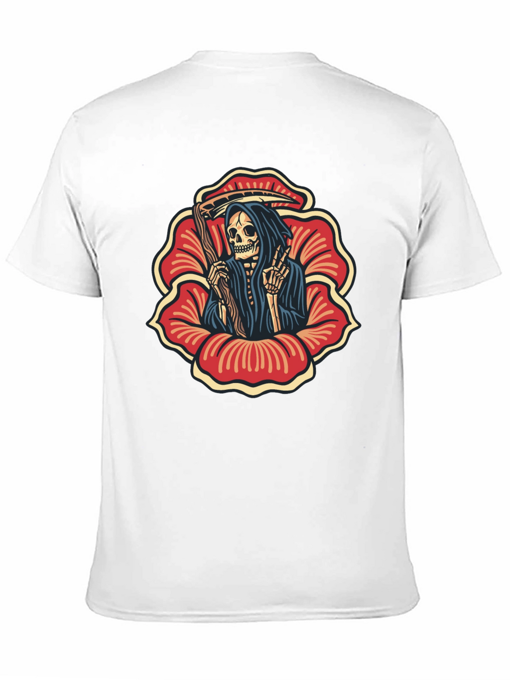 Grim Reaper Flower Black T-Shirt