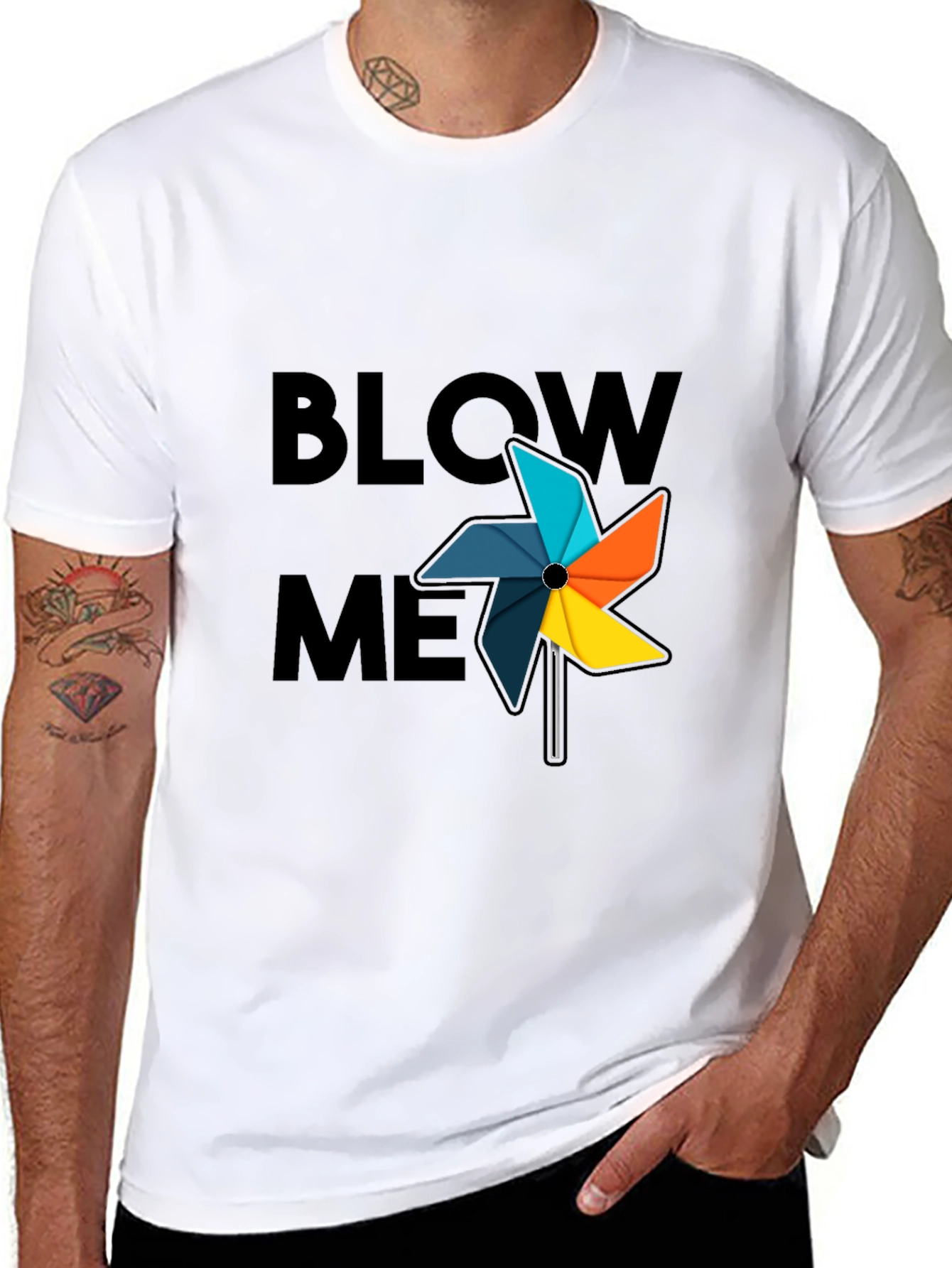 Blow Me Pinwheel Graphic T-Shirt
