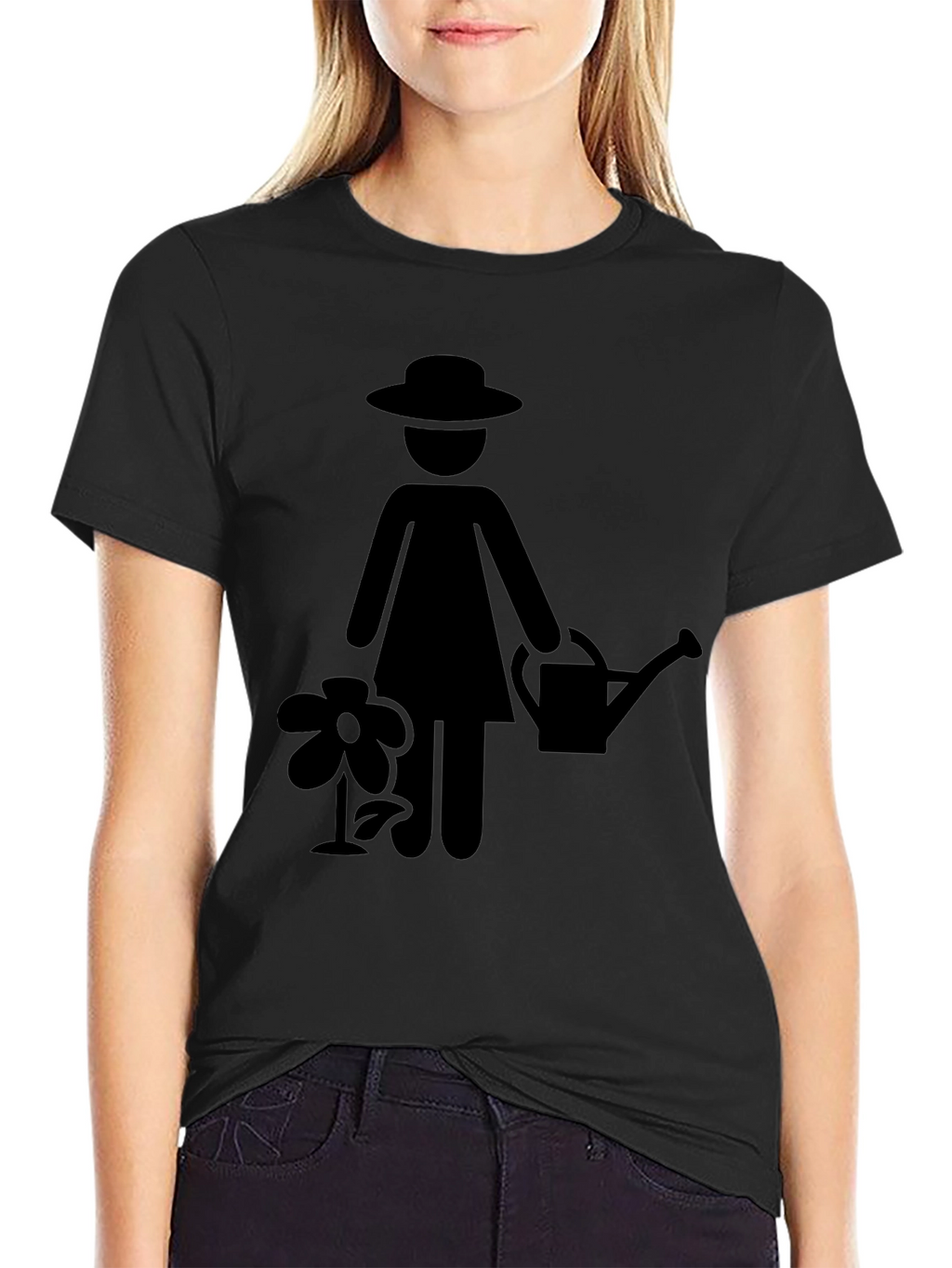 Gardener Woman Graphic Black T-Shirt