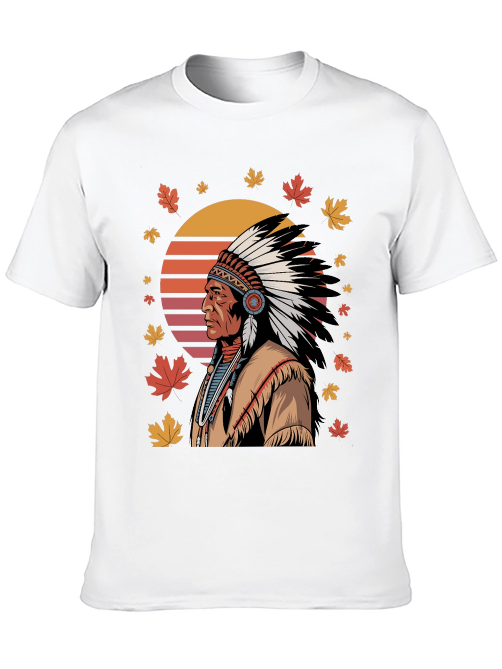 Native American Chief T-Shirt - Black Cotton Tee