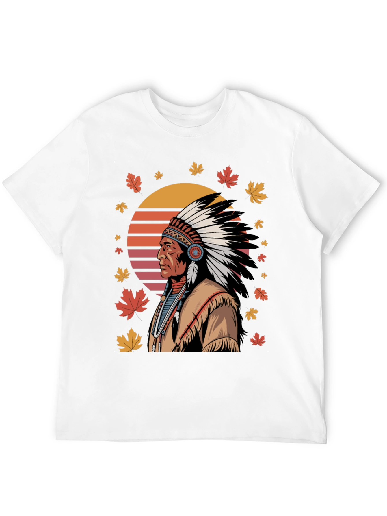 Native American Chief T-Shirt - Black Cotton Tee