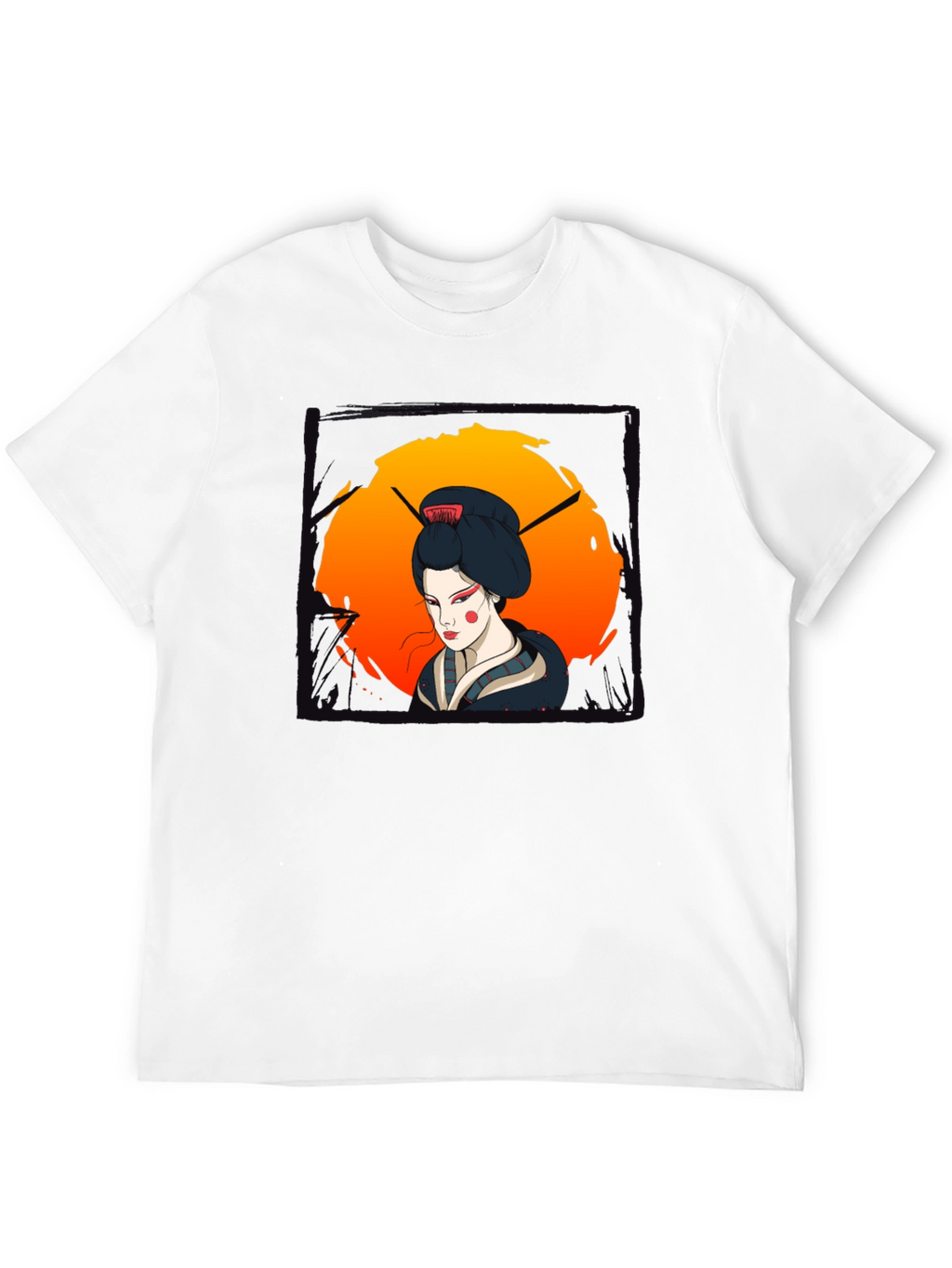 Geisha Graphic Print Black T-Shirt