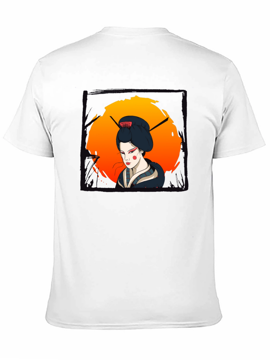 Geisha Graphic Print Black T-Shirt