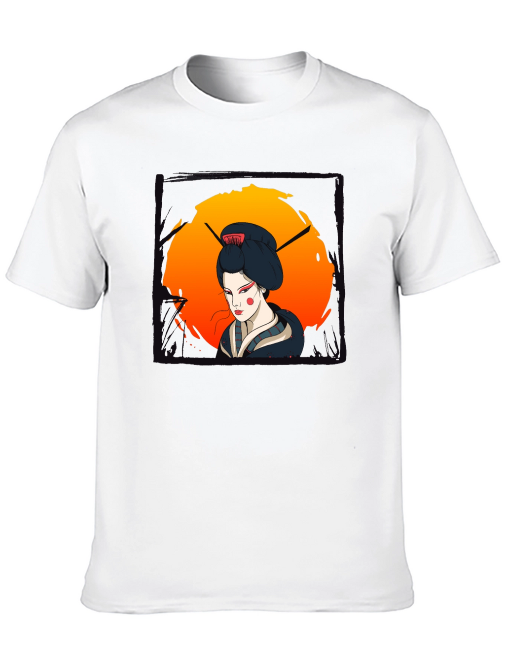 Geisha Graphic Print Black T-Shirt