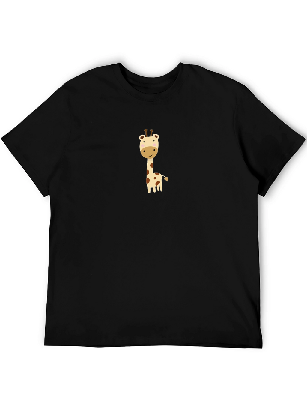 Giraffe Graphic Tee - Black Cotton Shirt
