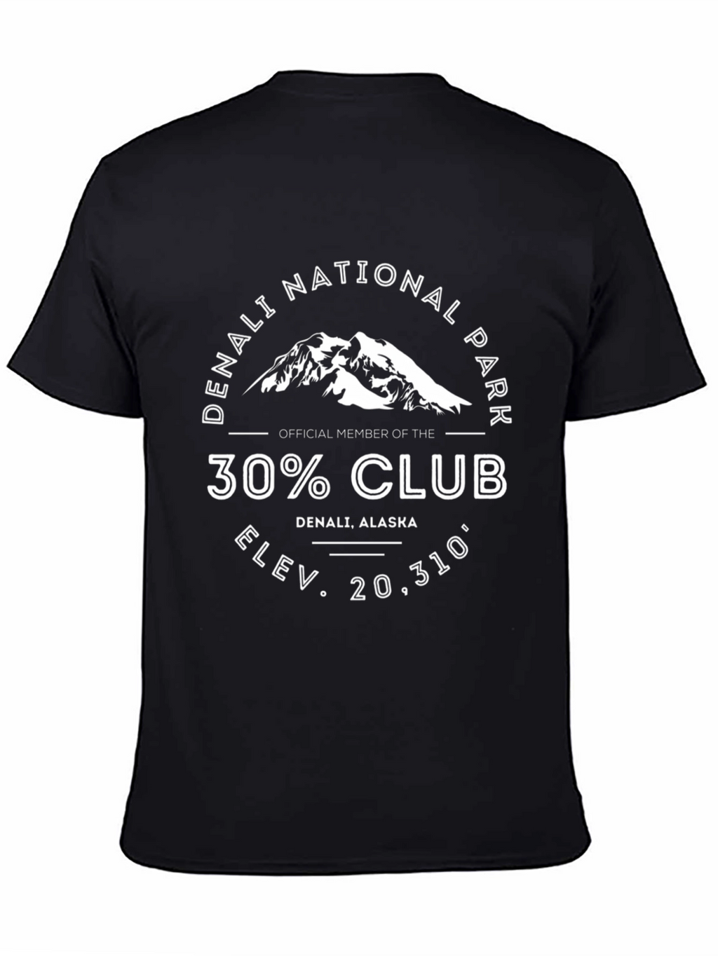 Denali National Park 30% Club Black T-Shirt