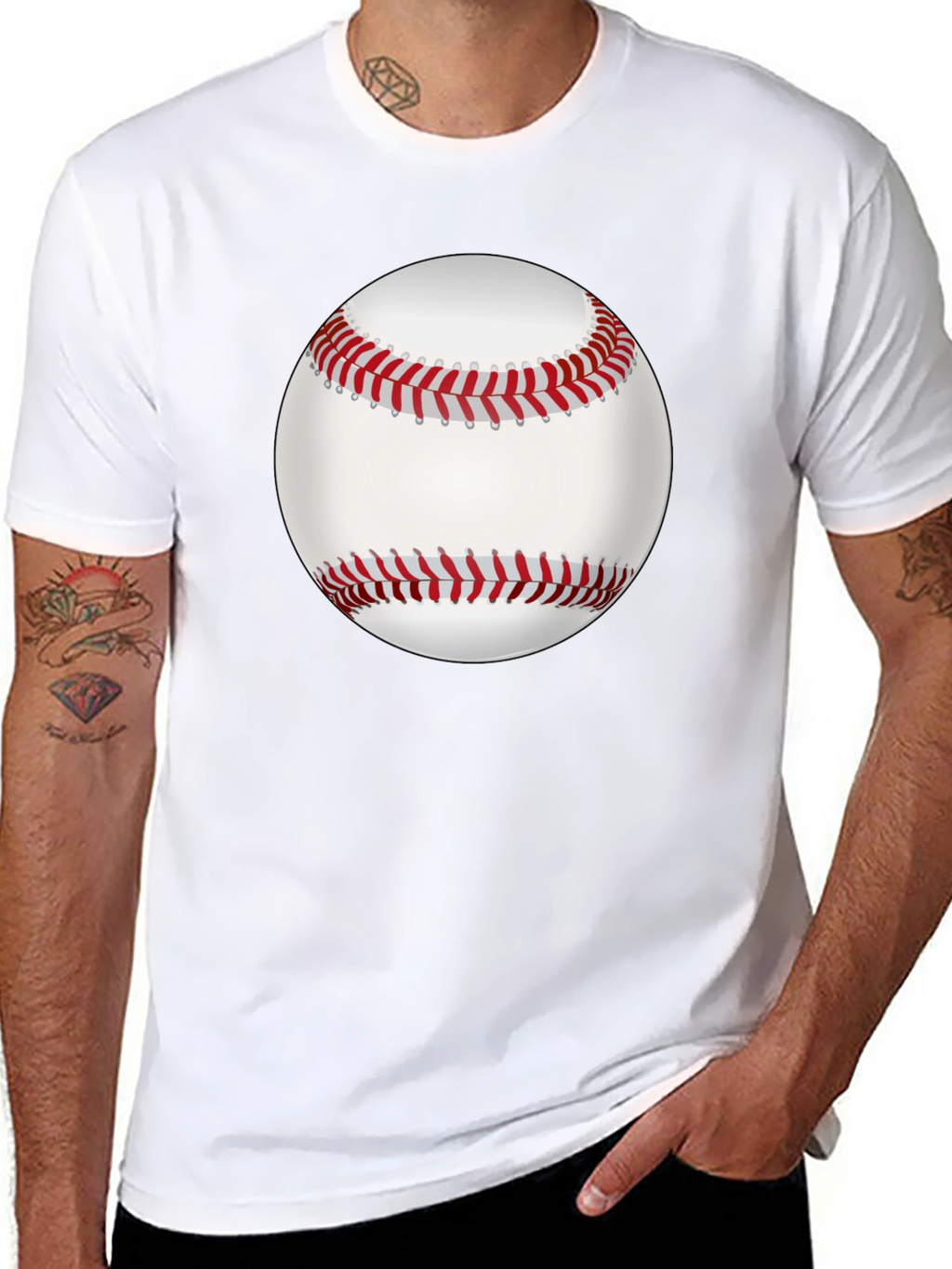 Baseball Graphic Tee - Black Cotton Casual Shirt