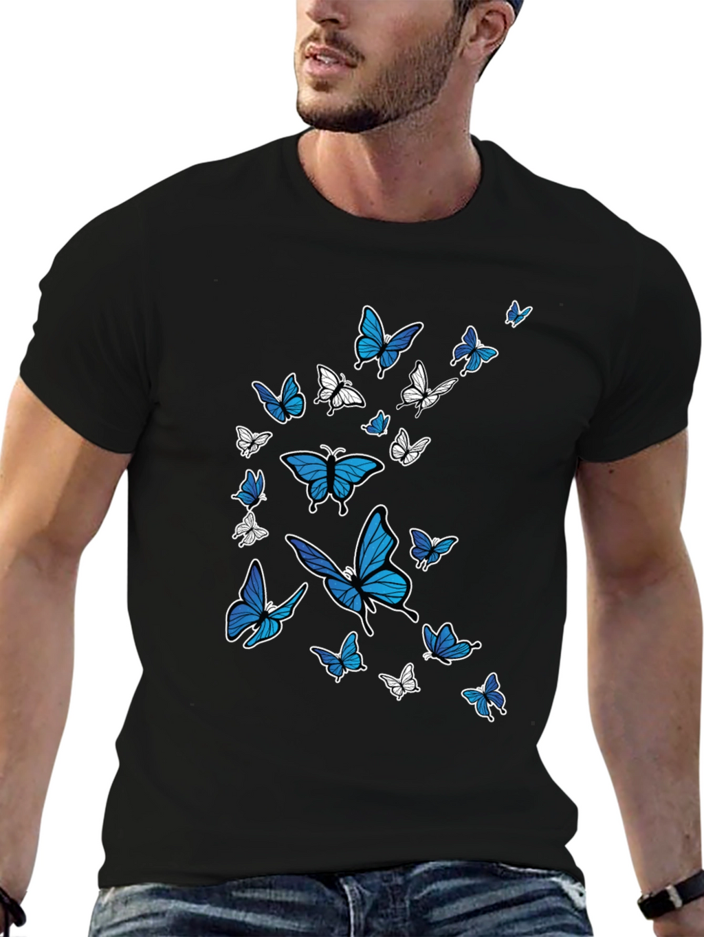 Butterfly Graphic Black T-Shirt