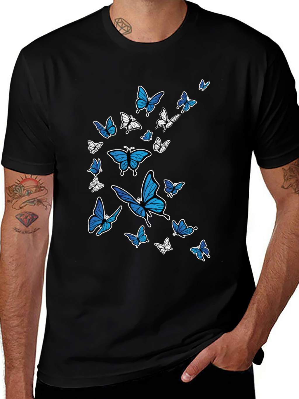 Butterfly Graphic Black T-Shirt