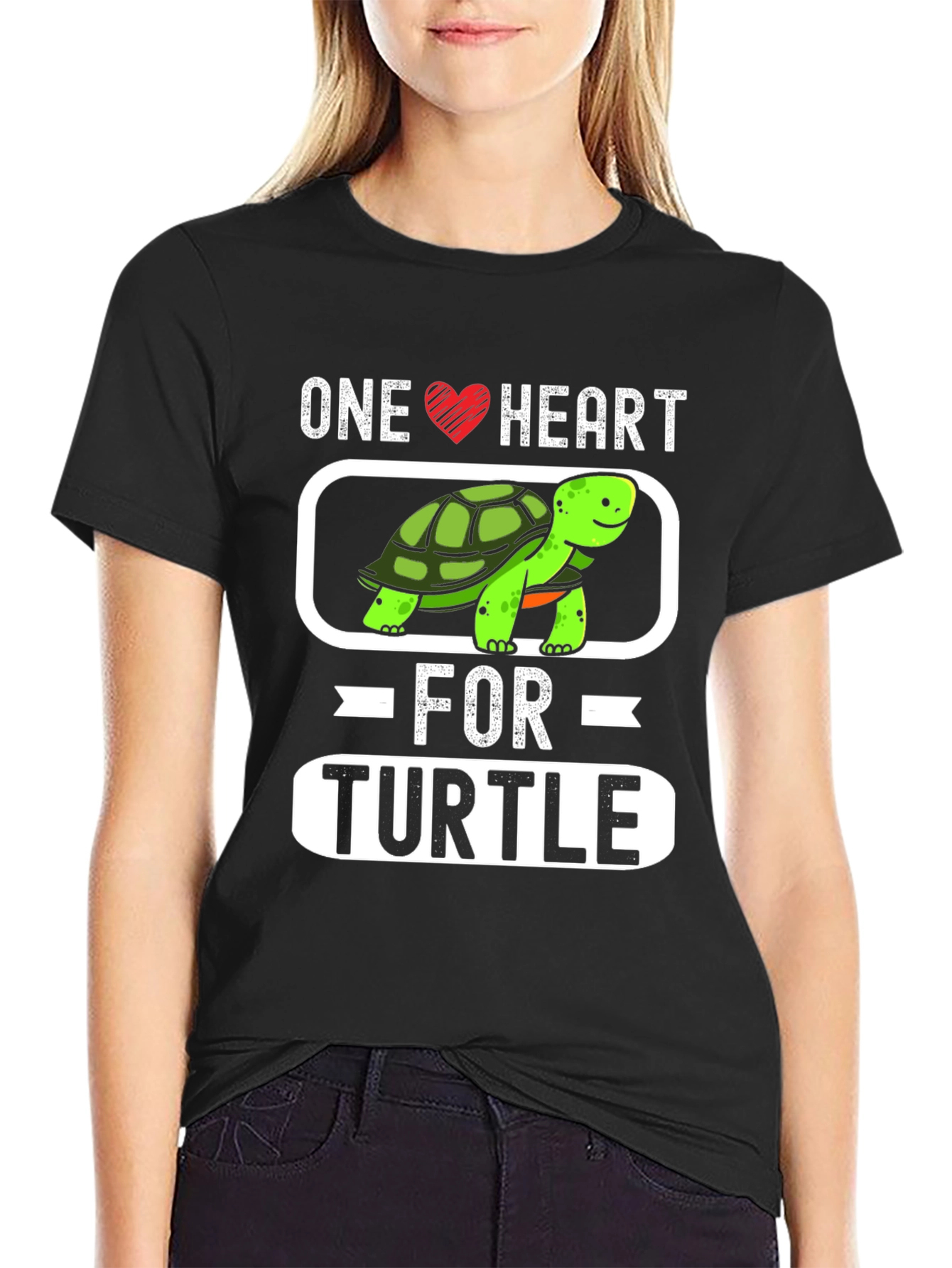 One Heart for Turtle Graphic T-Shirt