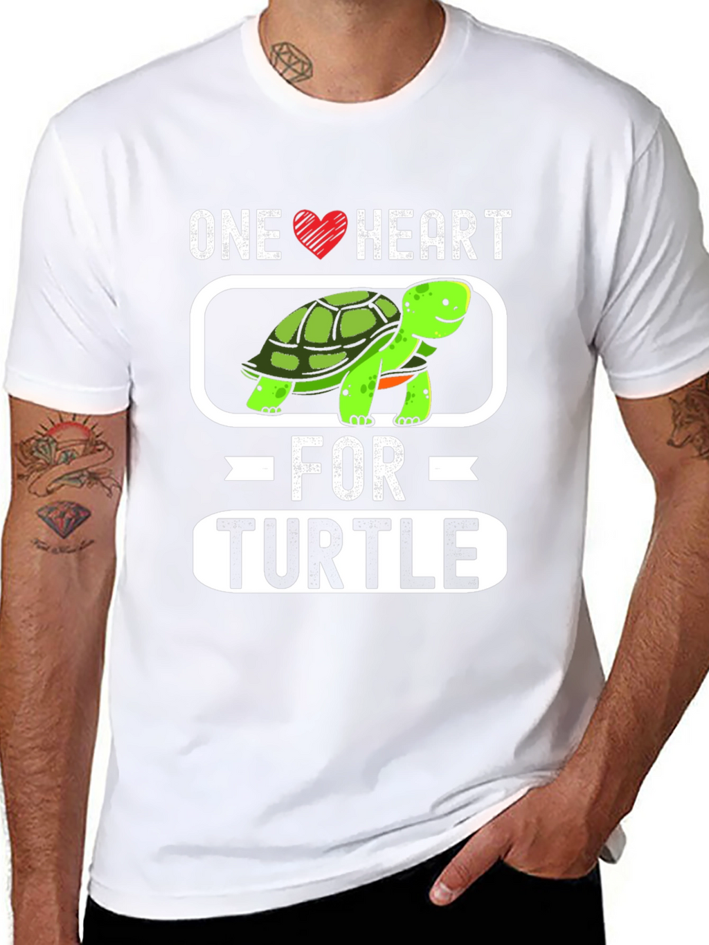 One Heart for Turtle Graphic T-Shirt