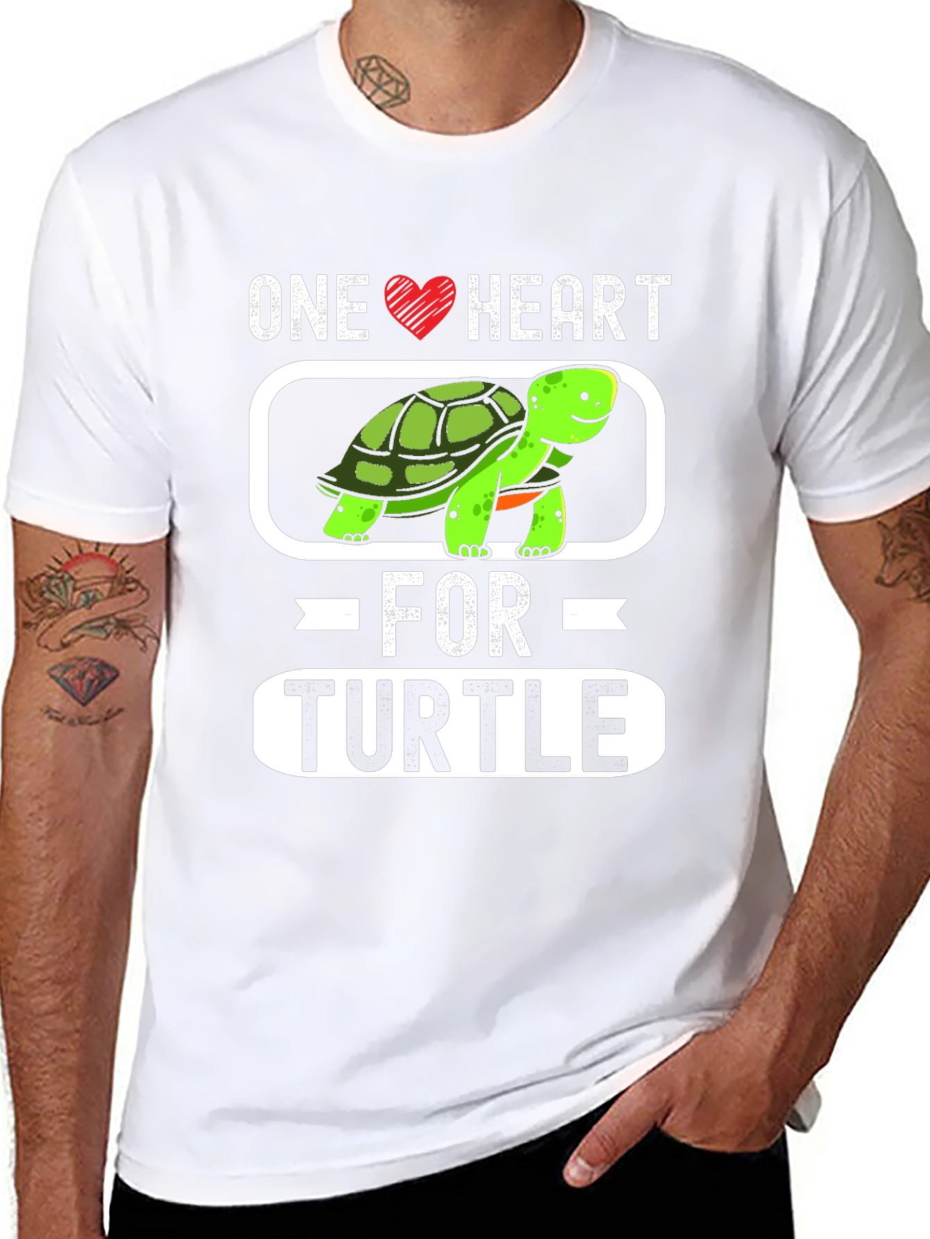 One Heart for Turtle Graphic T-Shirt